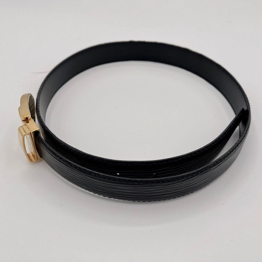 ルイヴィトン サンチュール レザーべルト ゴールドバックル　黒　110 44