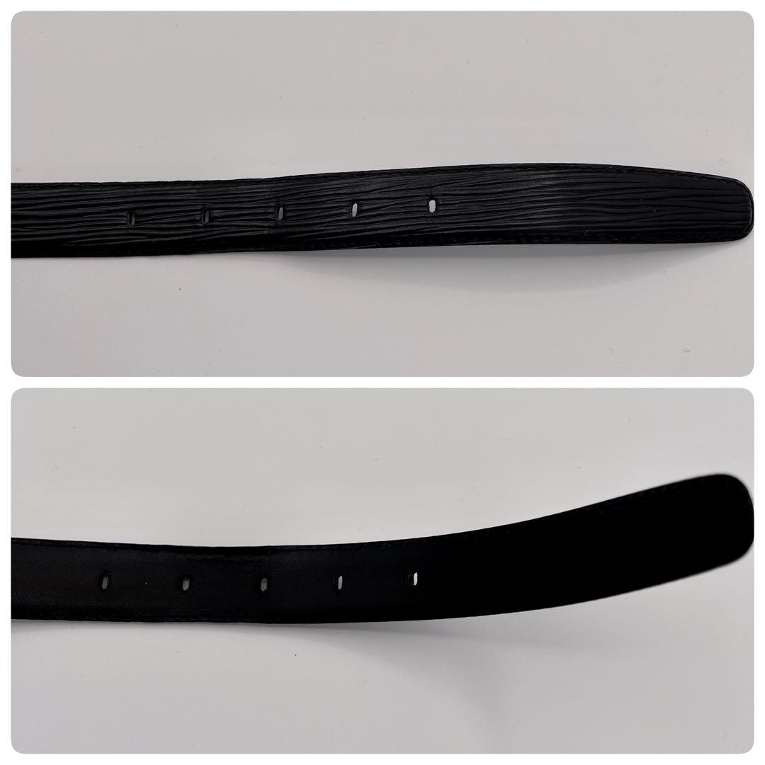 ルイヴィトン サンチュール レザーべルト ゴールドバックル　黒　110 44