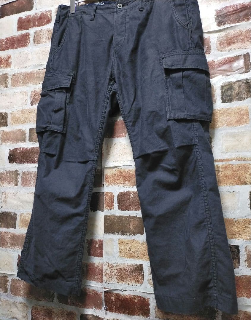 桃太郎ジーンズ 硫化 バックサテン カーゴ パンツ 7103SP W36インチ