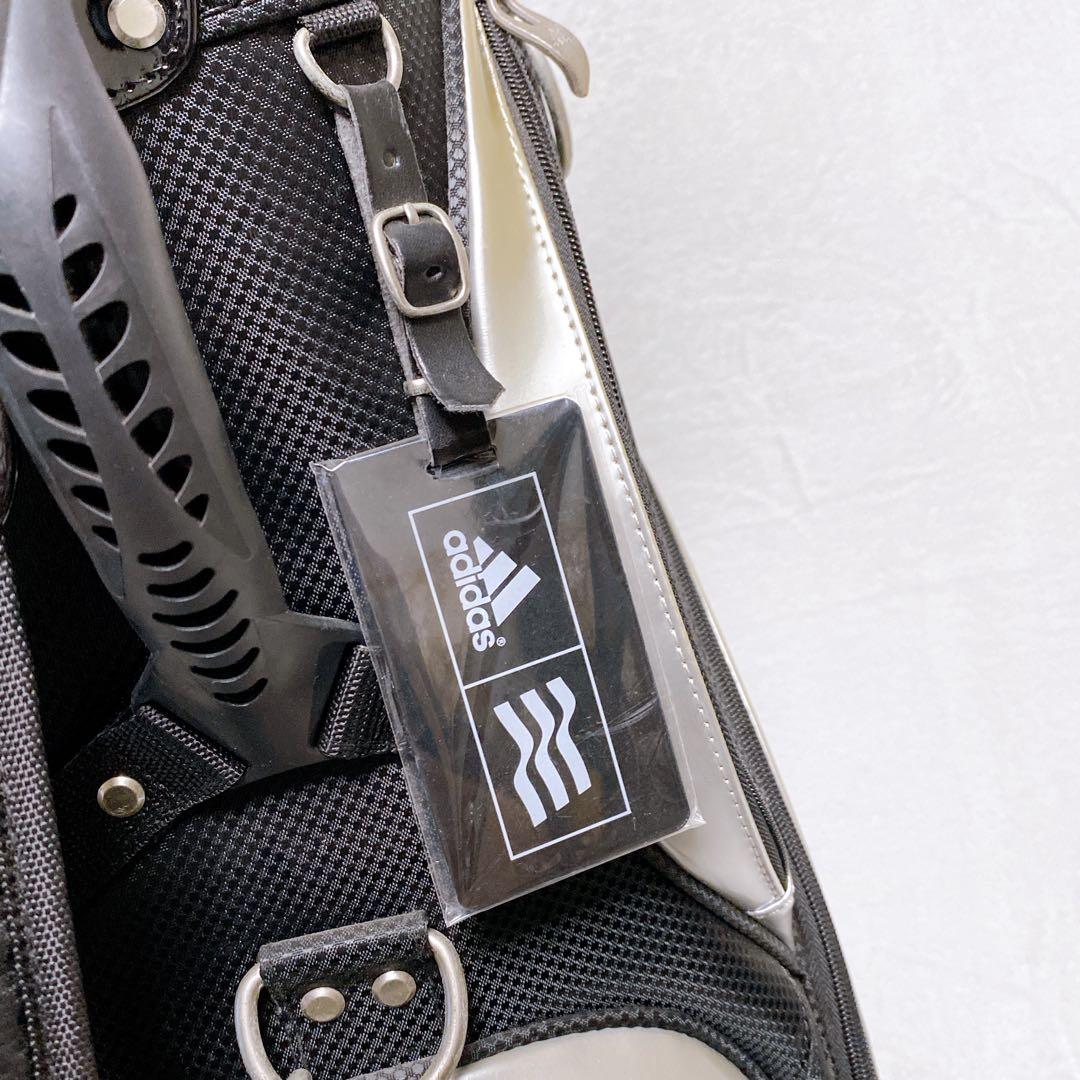 adidas アディダス キャディバッグ ブラック 黒 9型 ネームプレート