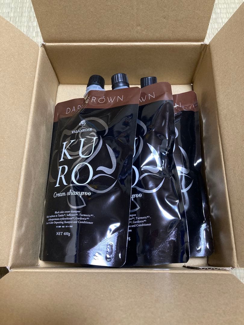 KURO クリームシャンプー ダークブラウン 400g 3個入り