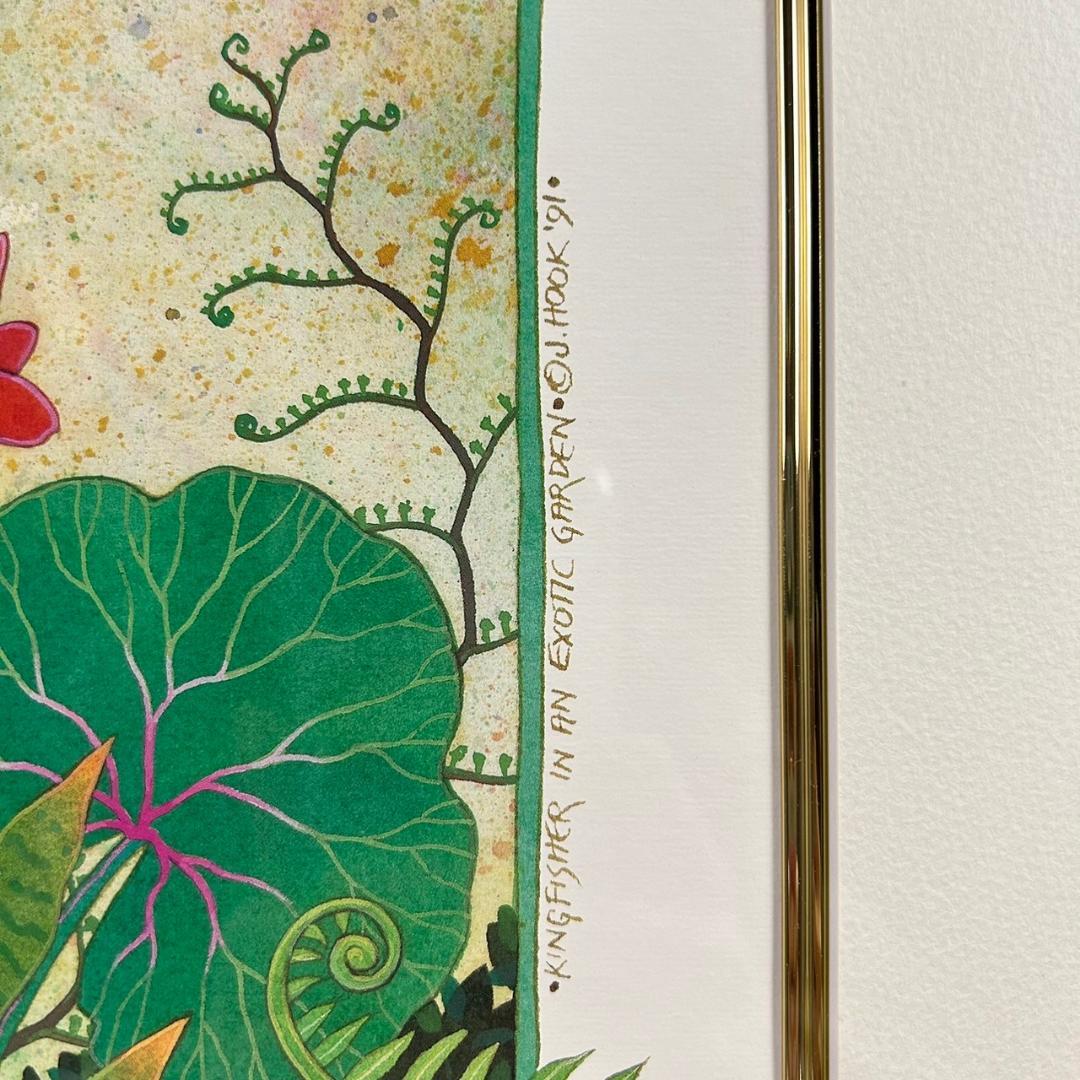 美品 ジョアン・フック「KINGFISHER～」リトグラフ 直筆サイン入り