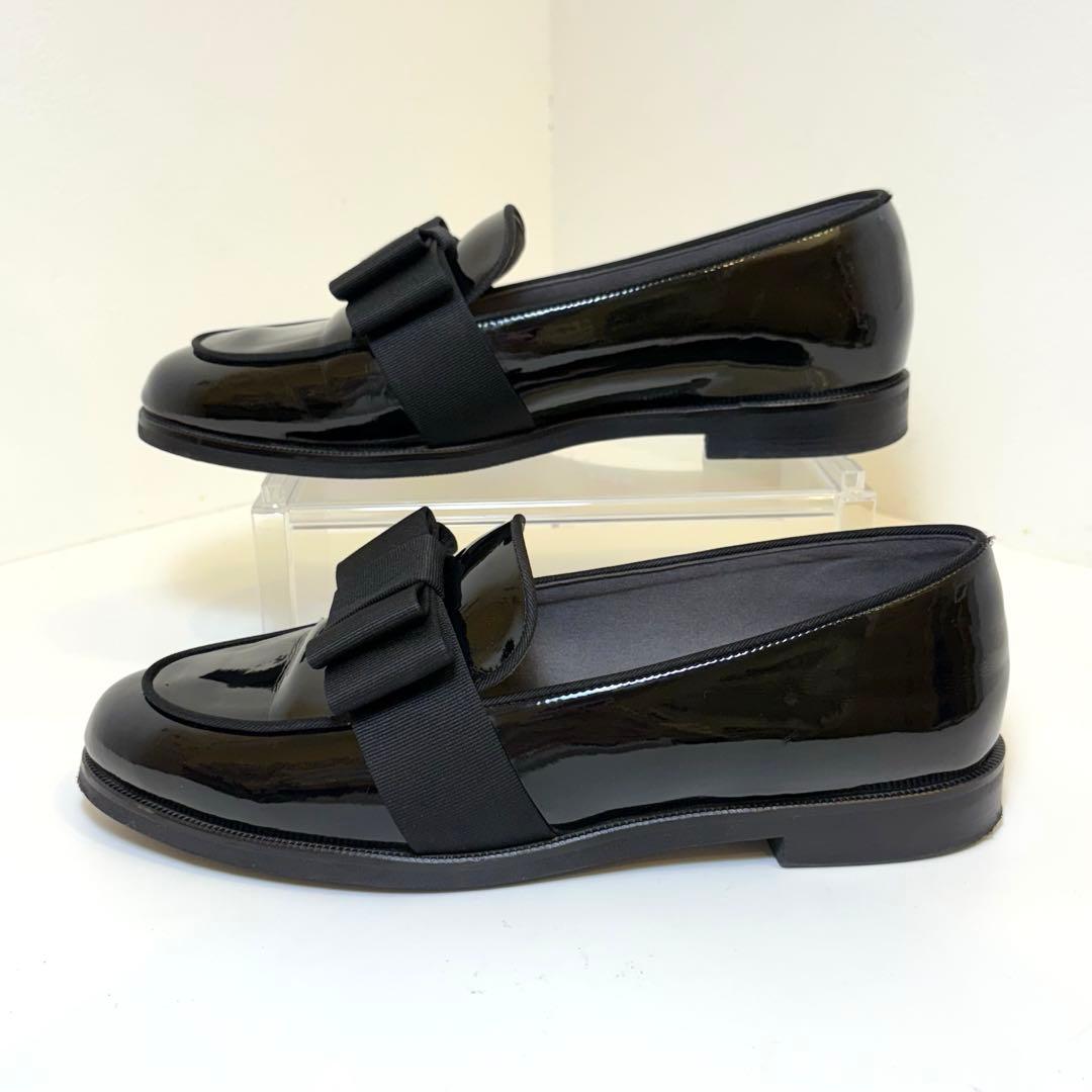 (美品)OHGA ブラックリボンローファー 25cm