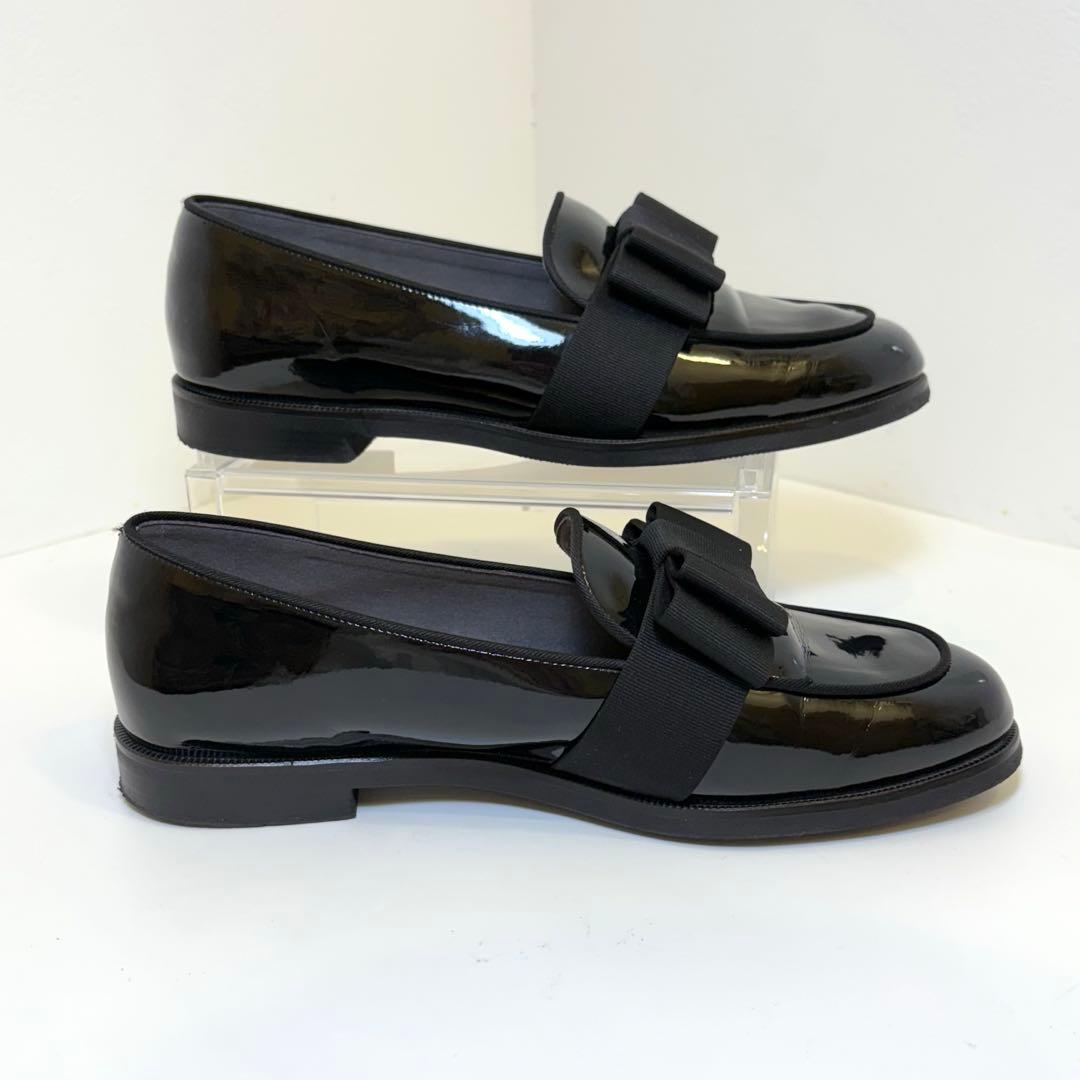 (美品)OHGA ブラックリボンローファー 25cm