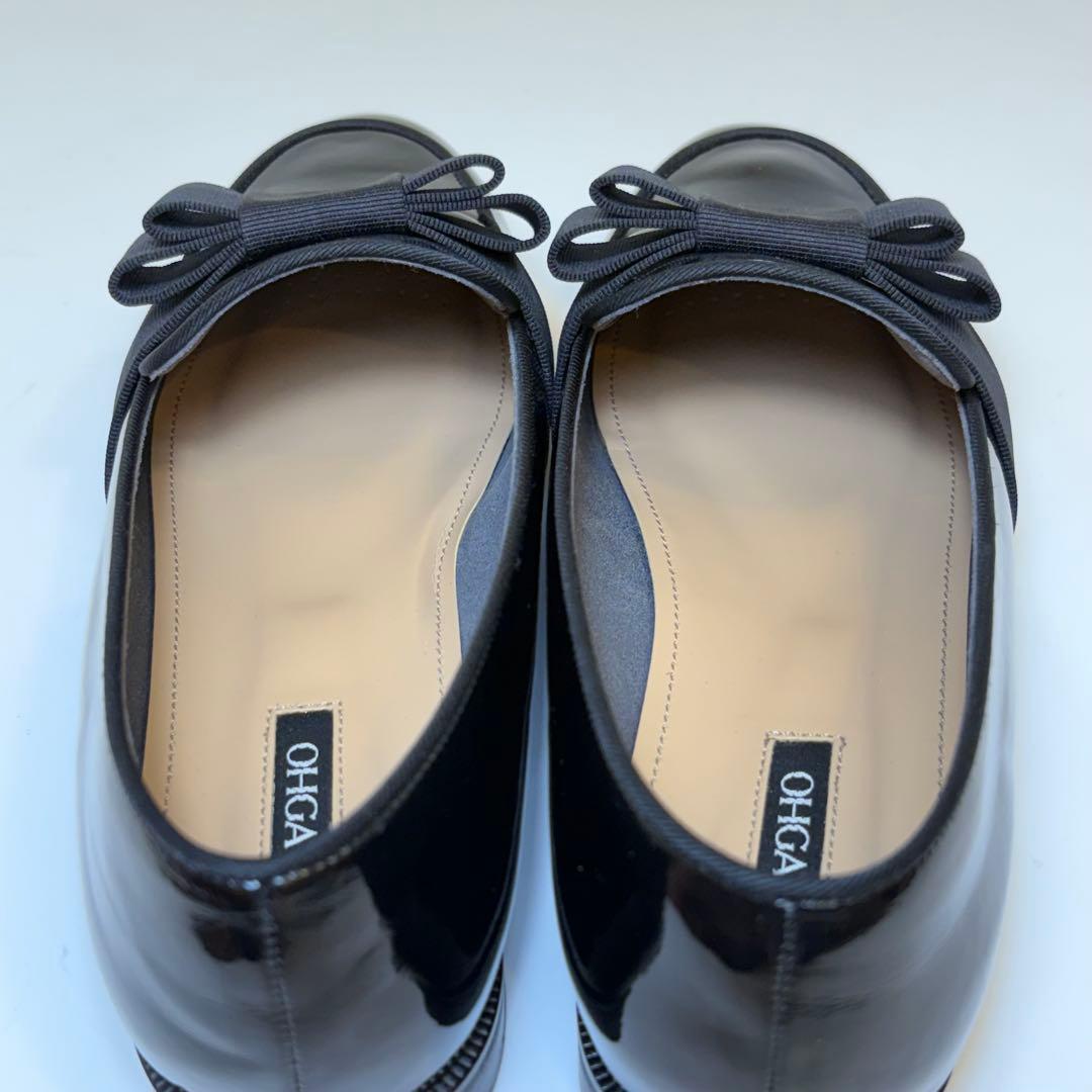 (美品)OHGA ブラックリボンローファー 25cm