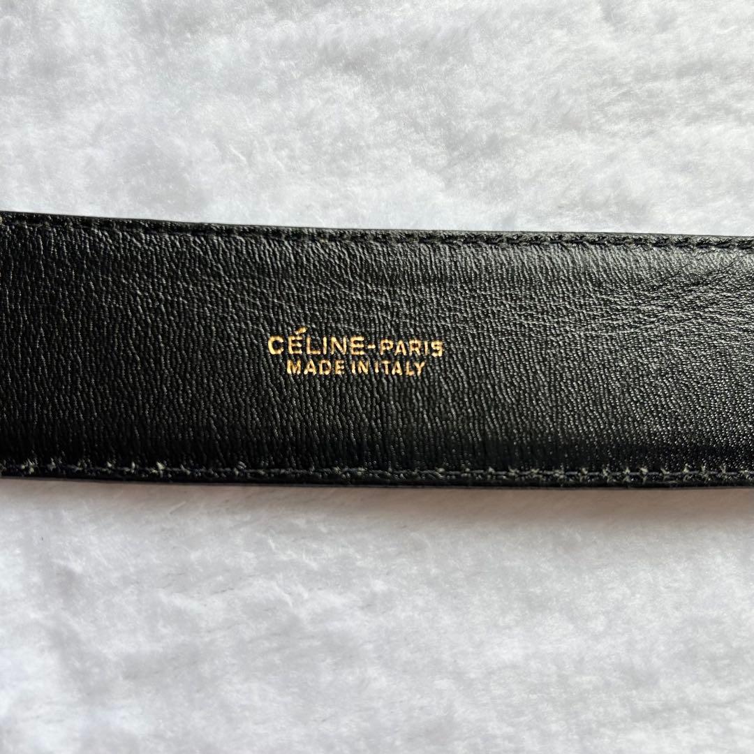 【ヴィンテージ美品】CELINE《フィービー期》　馬車金具 ベルト ブラック