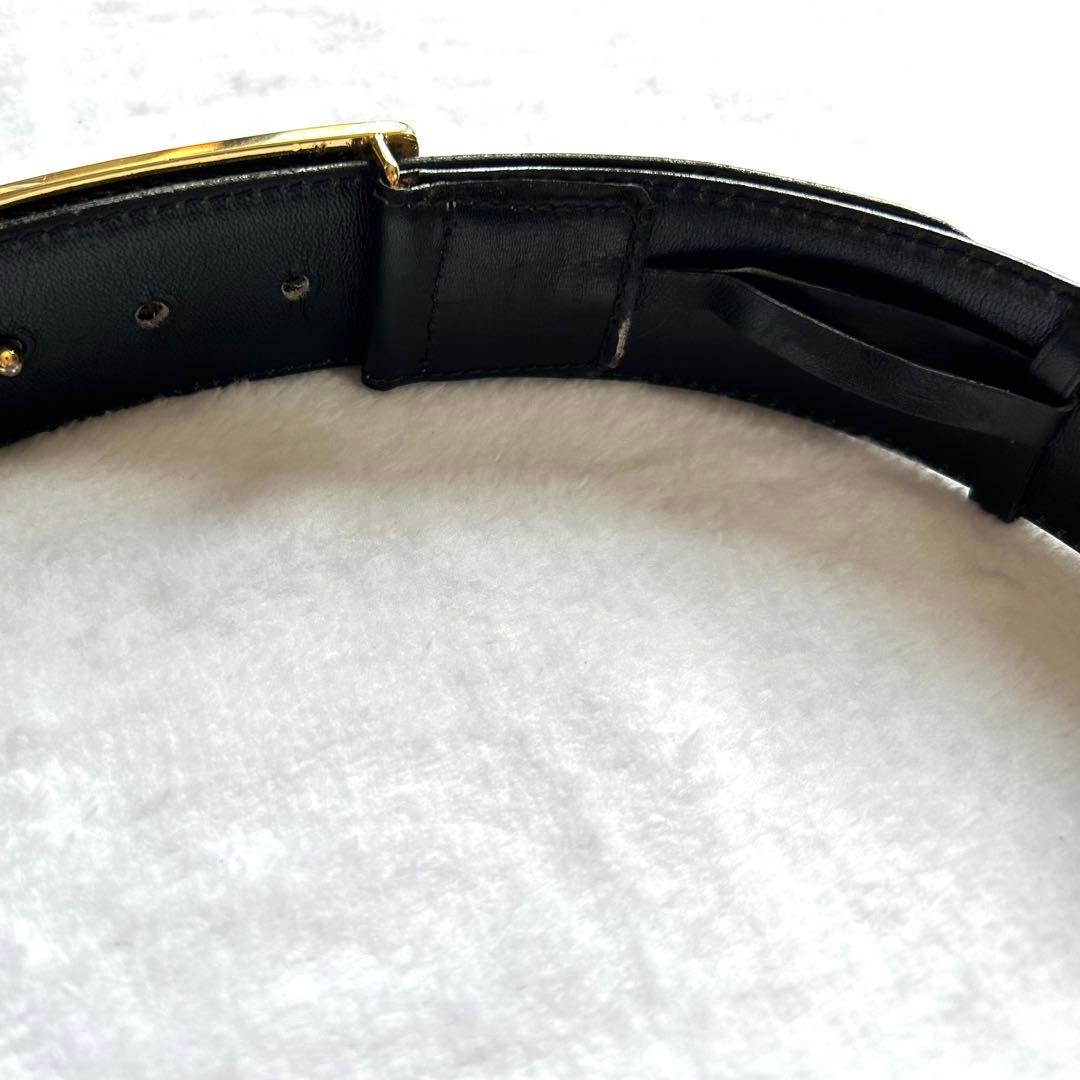 【ヴィンテージ美品】CELINE《フィービー期》　馬車金具 ベルト ブラック