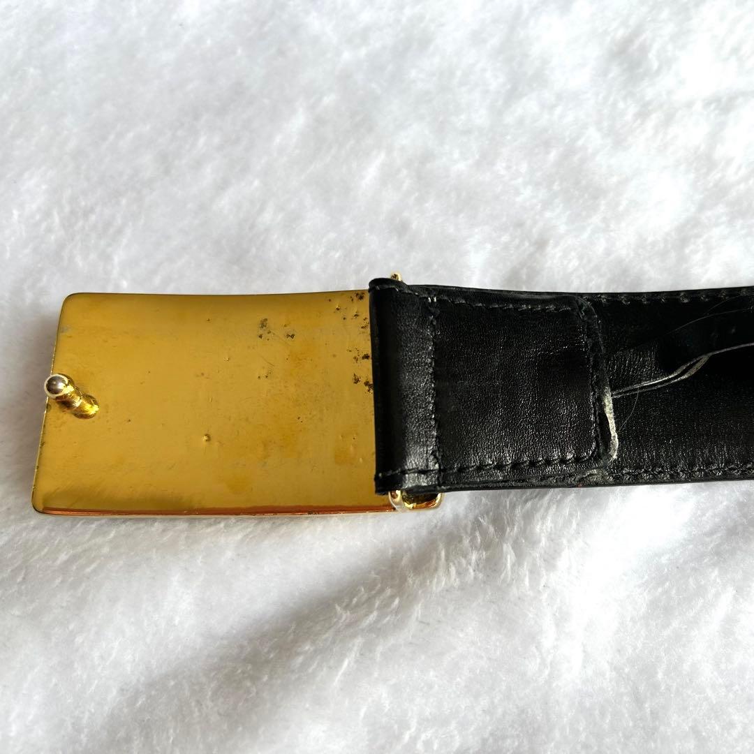 【ヴィンテージ美品】CELINE《フィービー期》　馬車金具 ベルト ブラック