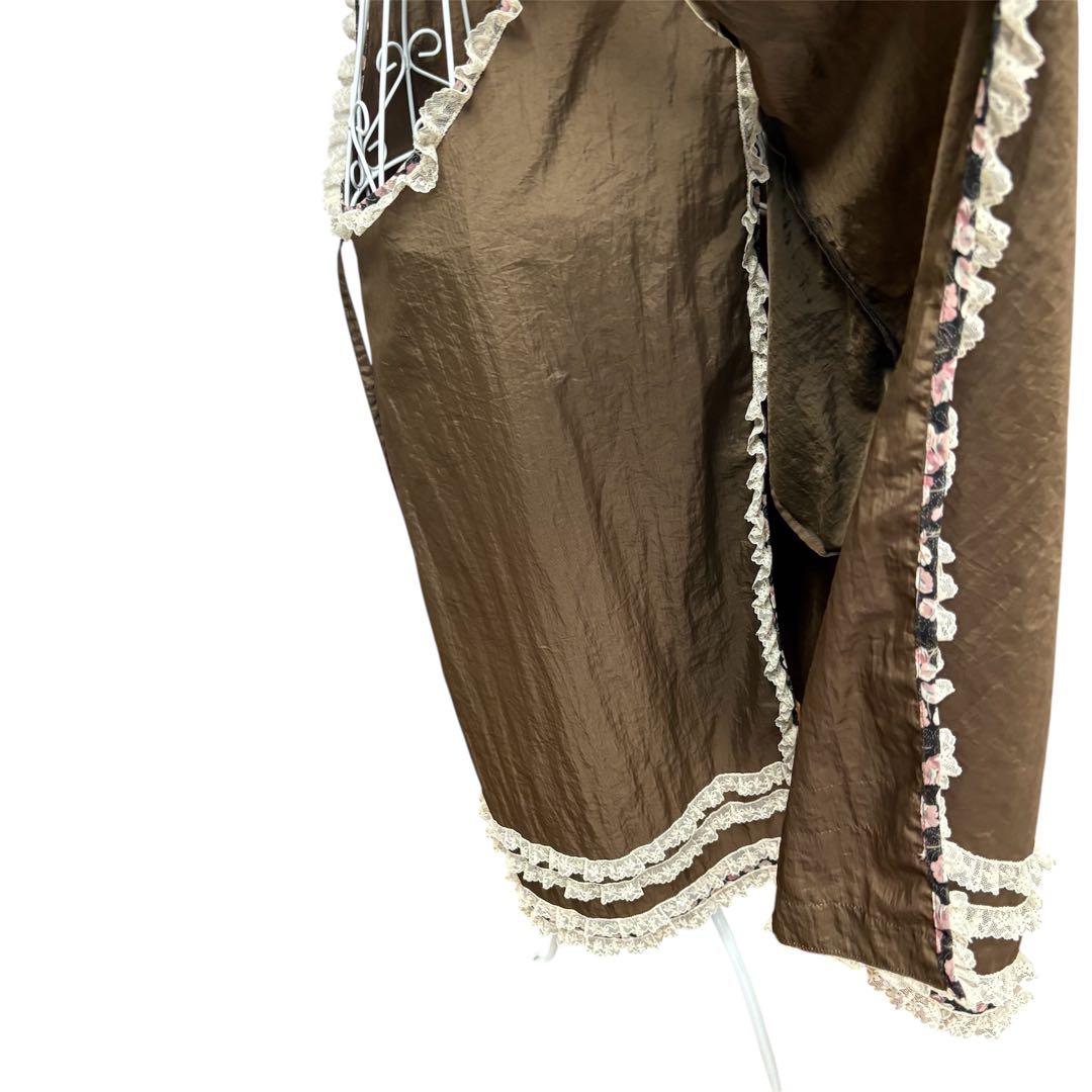 希少 さえら AKIAKANE ゴージャス フリル装飾 ラップドレス風エプロン