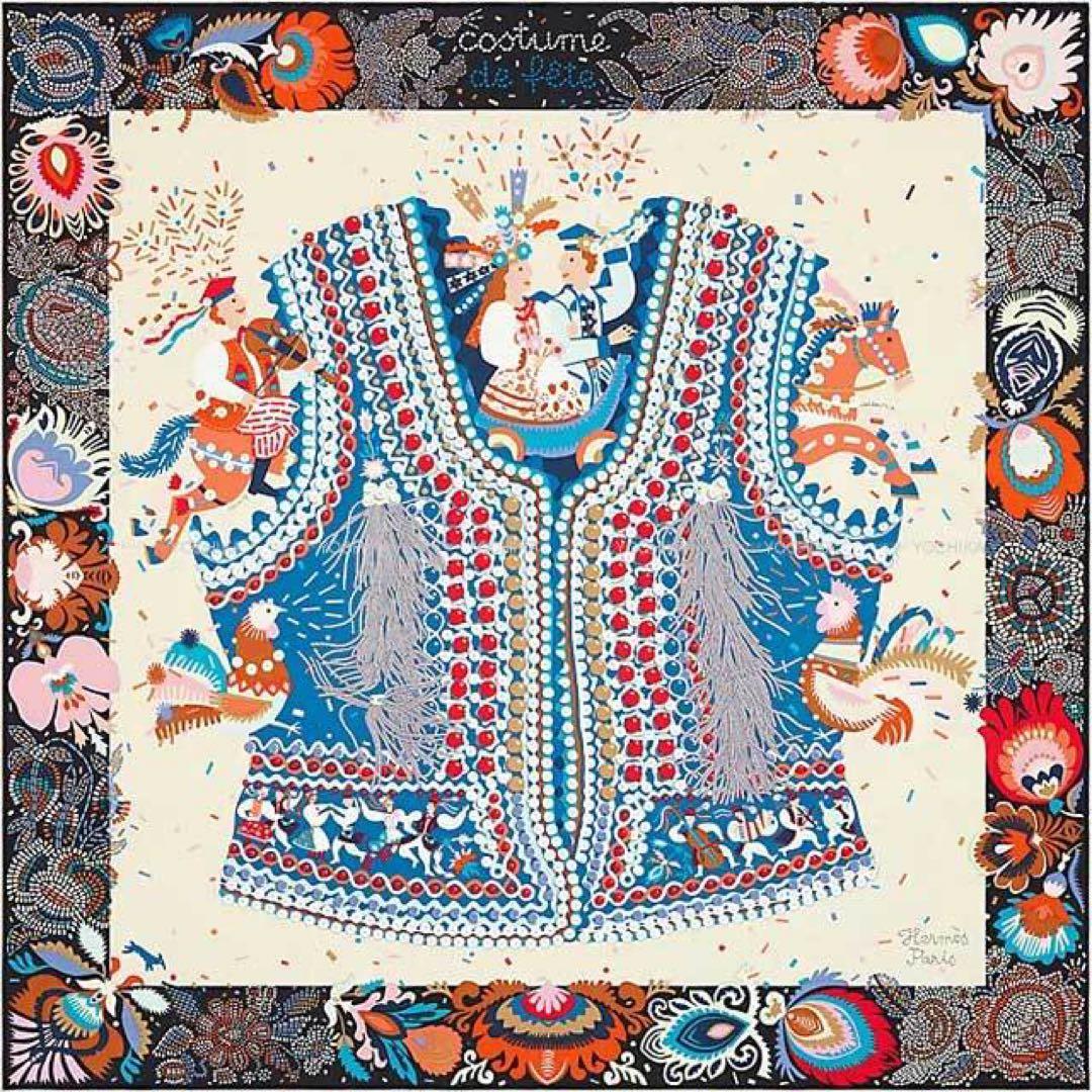 HERMES エルメス スカーフ カレ90 コスチューム ド フェテ　新品同様