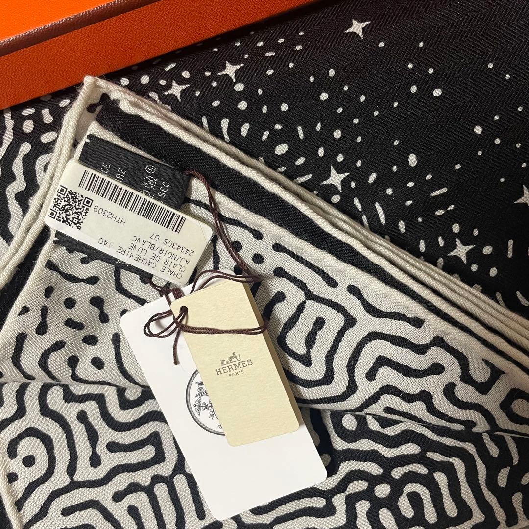 HERMES エルメス　ショール　カレジェアン　カシミアシルク