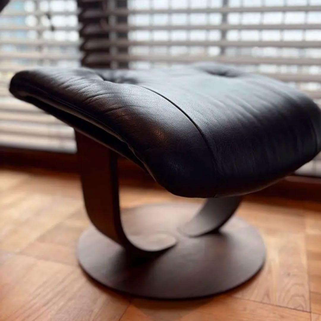 カリモク ザ•ファースト RU72 ブラックベリー 美品 オットマン同時購入