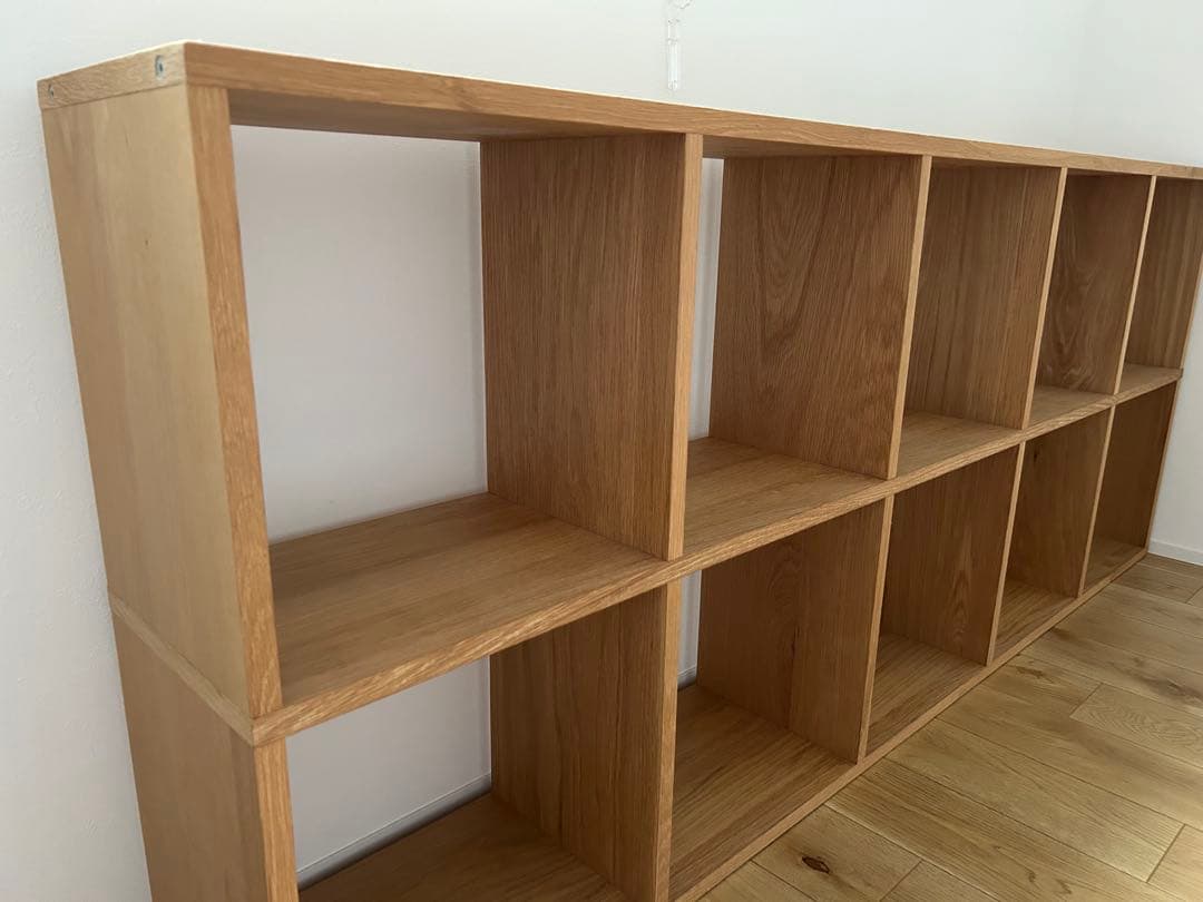 《まり》【送料込】無印良品 スタッキングシェルフ 5段×2列 オーク材