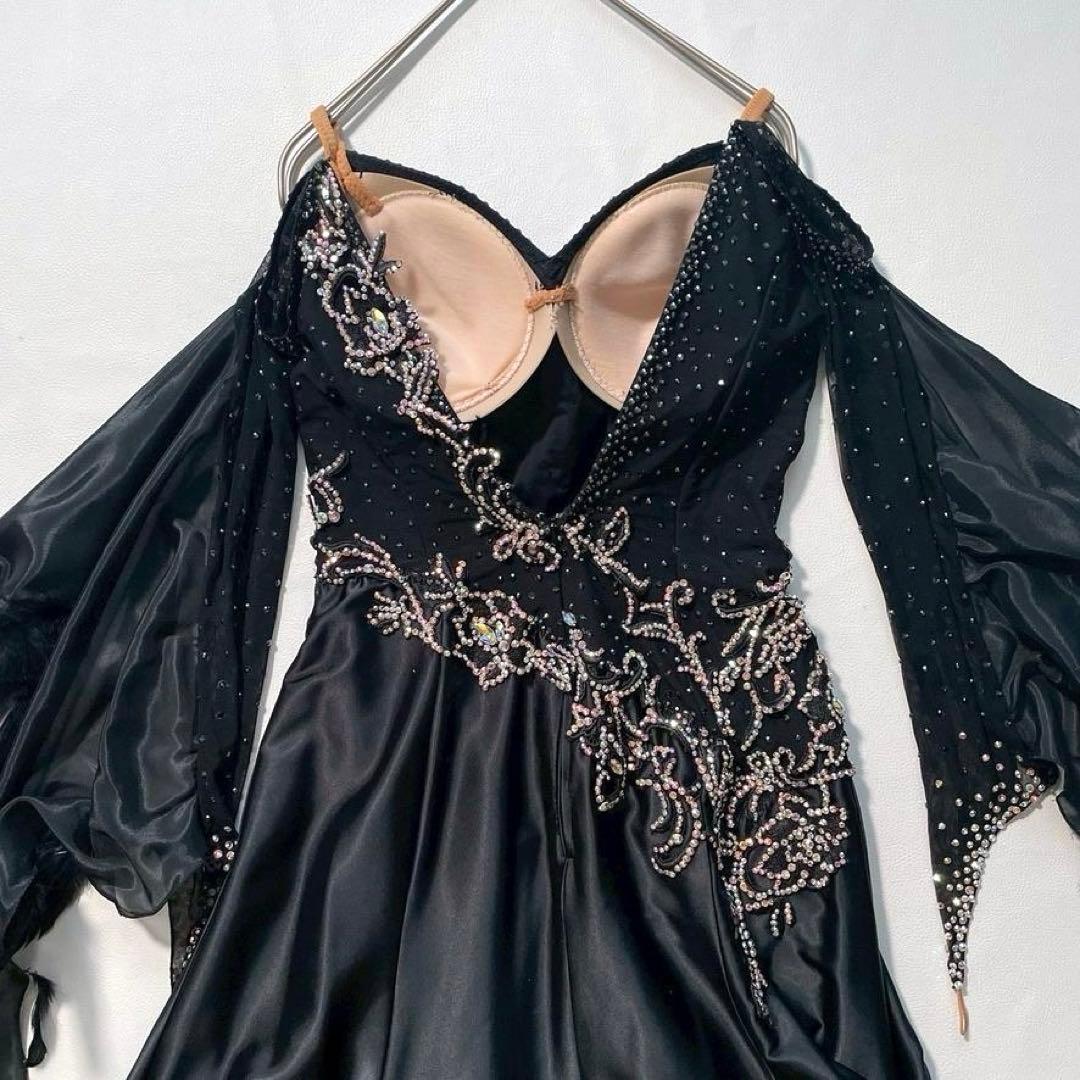 【らんまる】TAKA DANCE　社交ダンス衣装 ロングドレス ビジュー