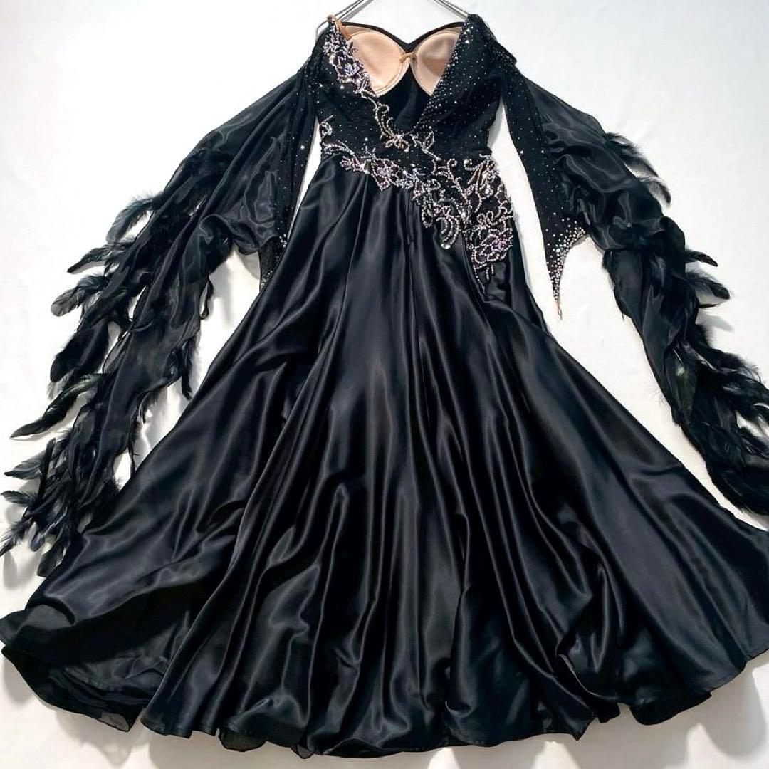 【らんまる】TAKA DANCE　社交ダンス衣装 ロングドレス ビジュー