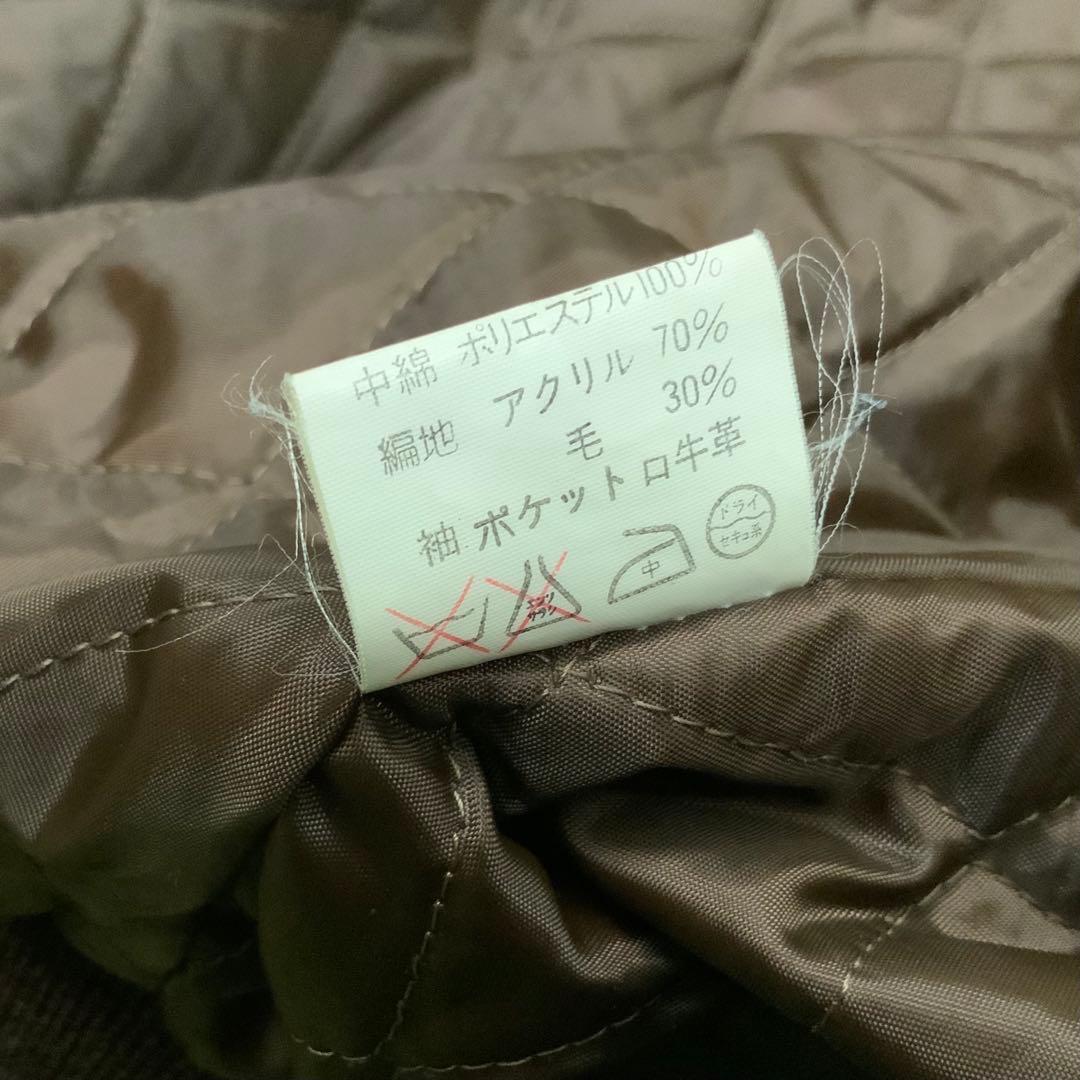 希少品！ 背面アーチロゴ VAN jac ヴァン メンズM 袖レザー スタジャン