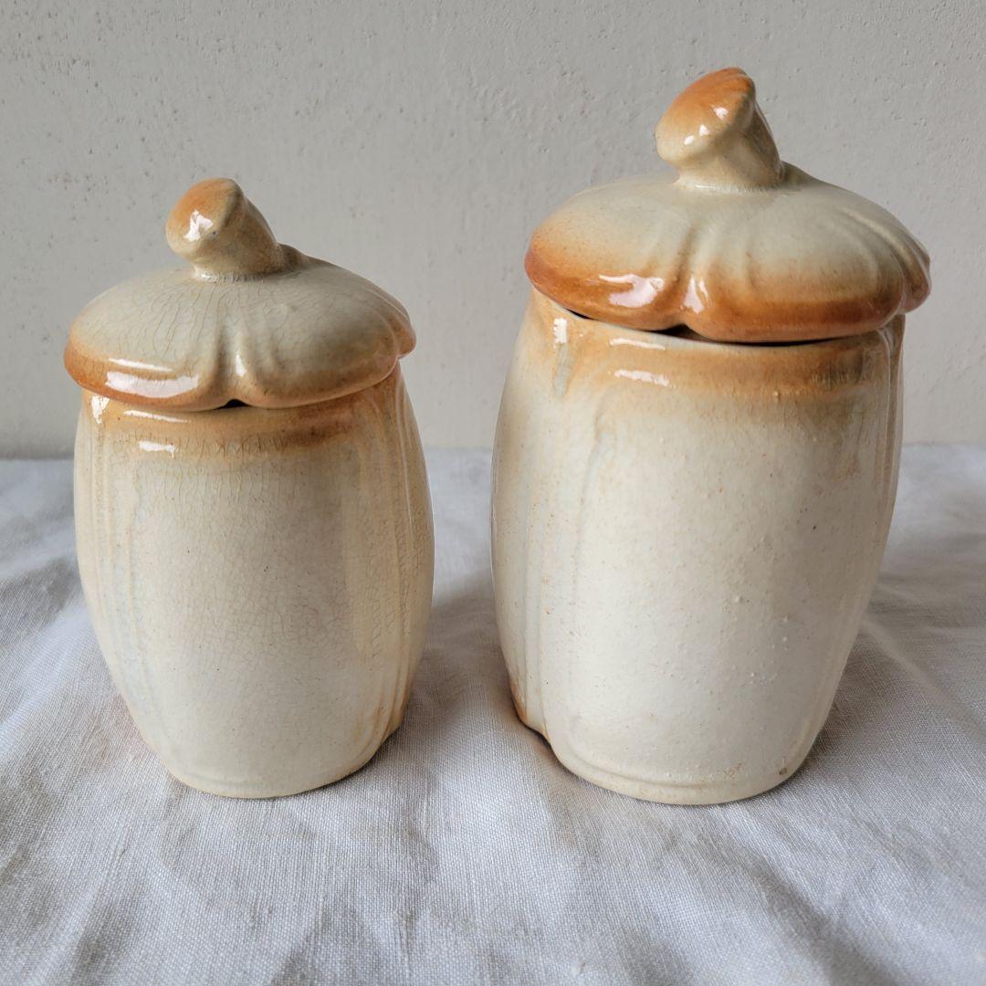 フランス　アンティーク　キャニスター　陶器　バルボティーヌ　5個セット