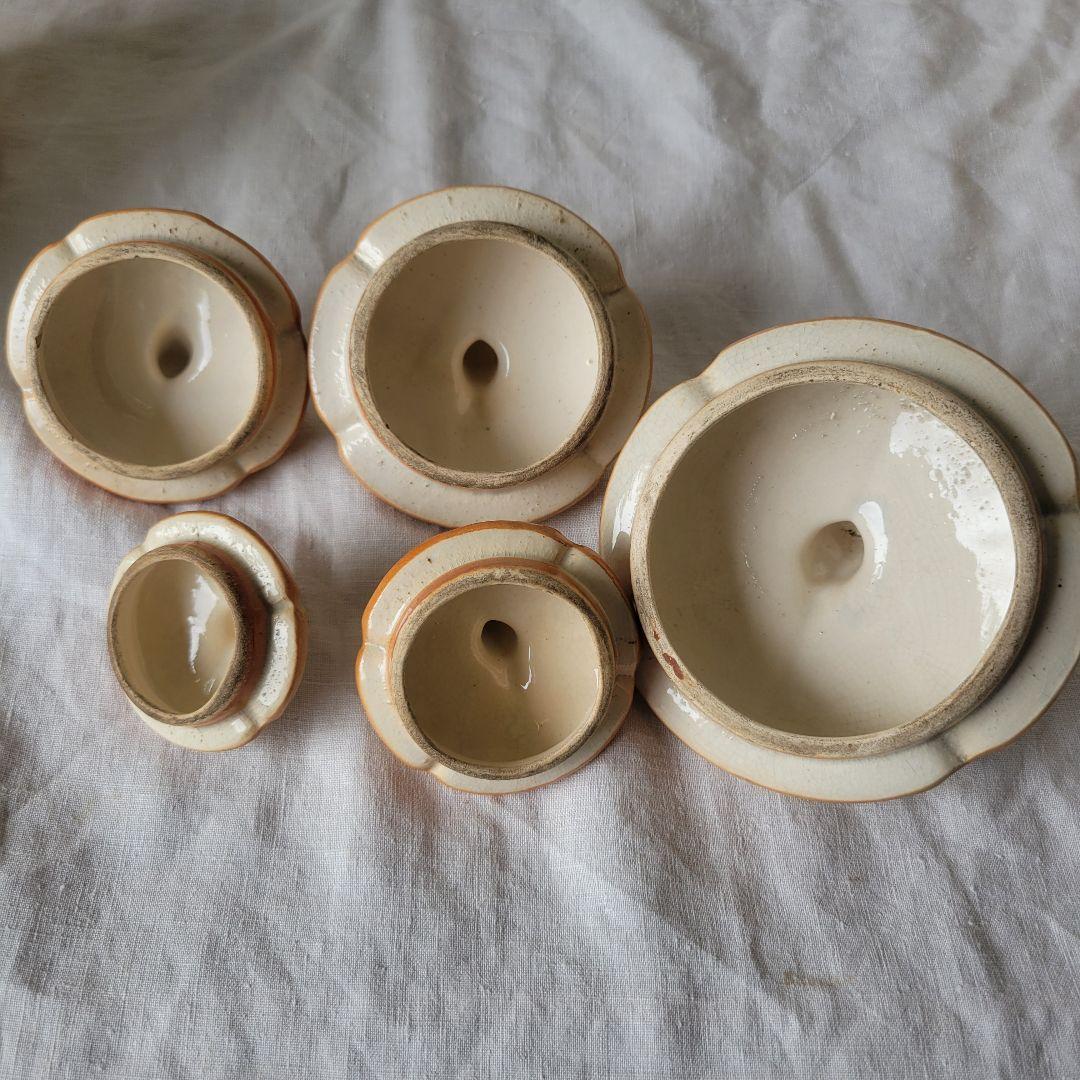 フランス　アンティーク　キャニスター　陶器　バルボティーヌ　5個セット