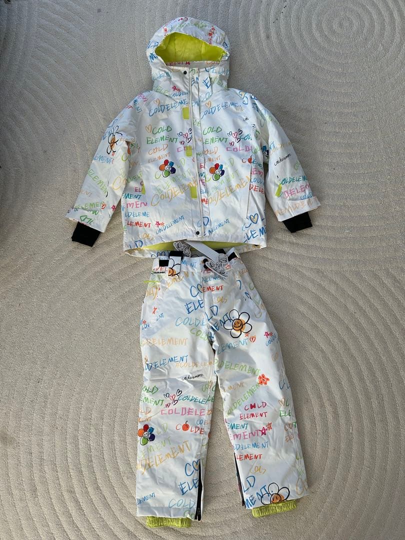 子ども用スノーボードウェア ホワイト/カラフル
