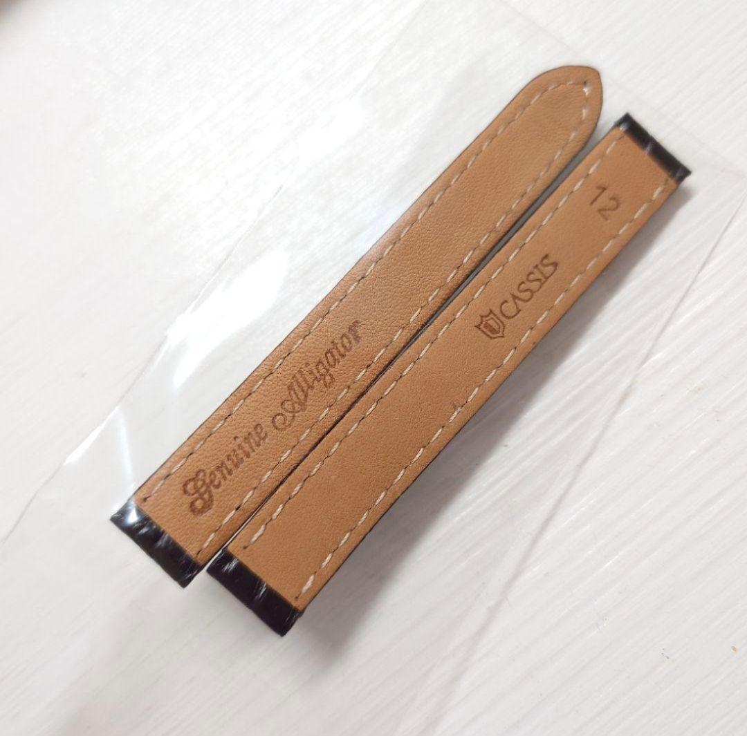 【新品未使用】CASSIS アリゲーター レザーベルト　ブラック　マストタンク