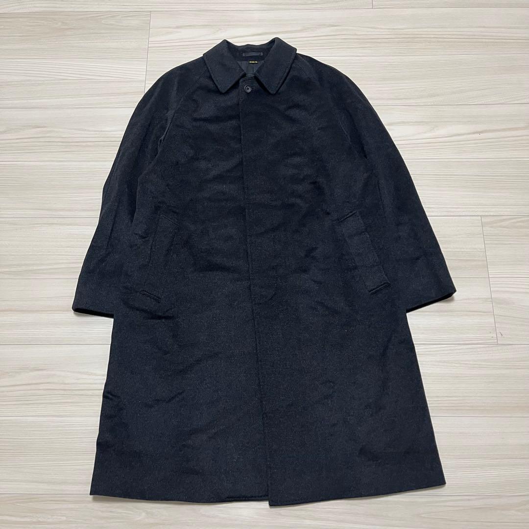 高級✨未使用級 SANYO カシミヤ100 ステンカラーコート ブラックグレー