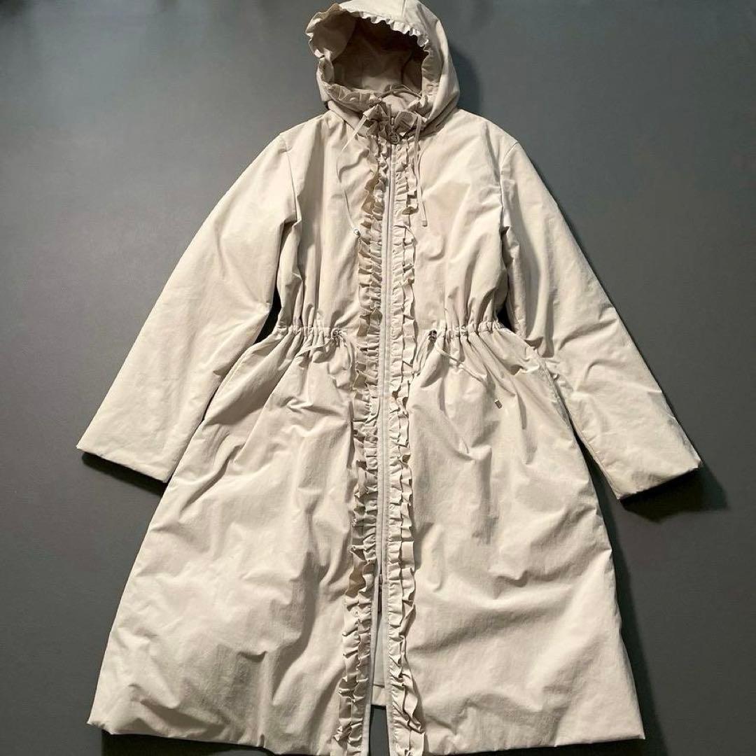 【近年モデル✨】インゲボルグ　中綿フーデットロングコート フリル Aライン L