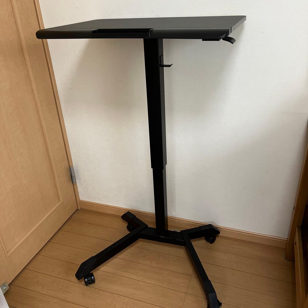 昇降デスク、黒 スタンディングテーブル 高さ調整機能付き