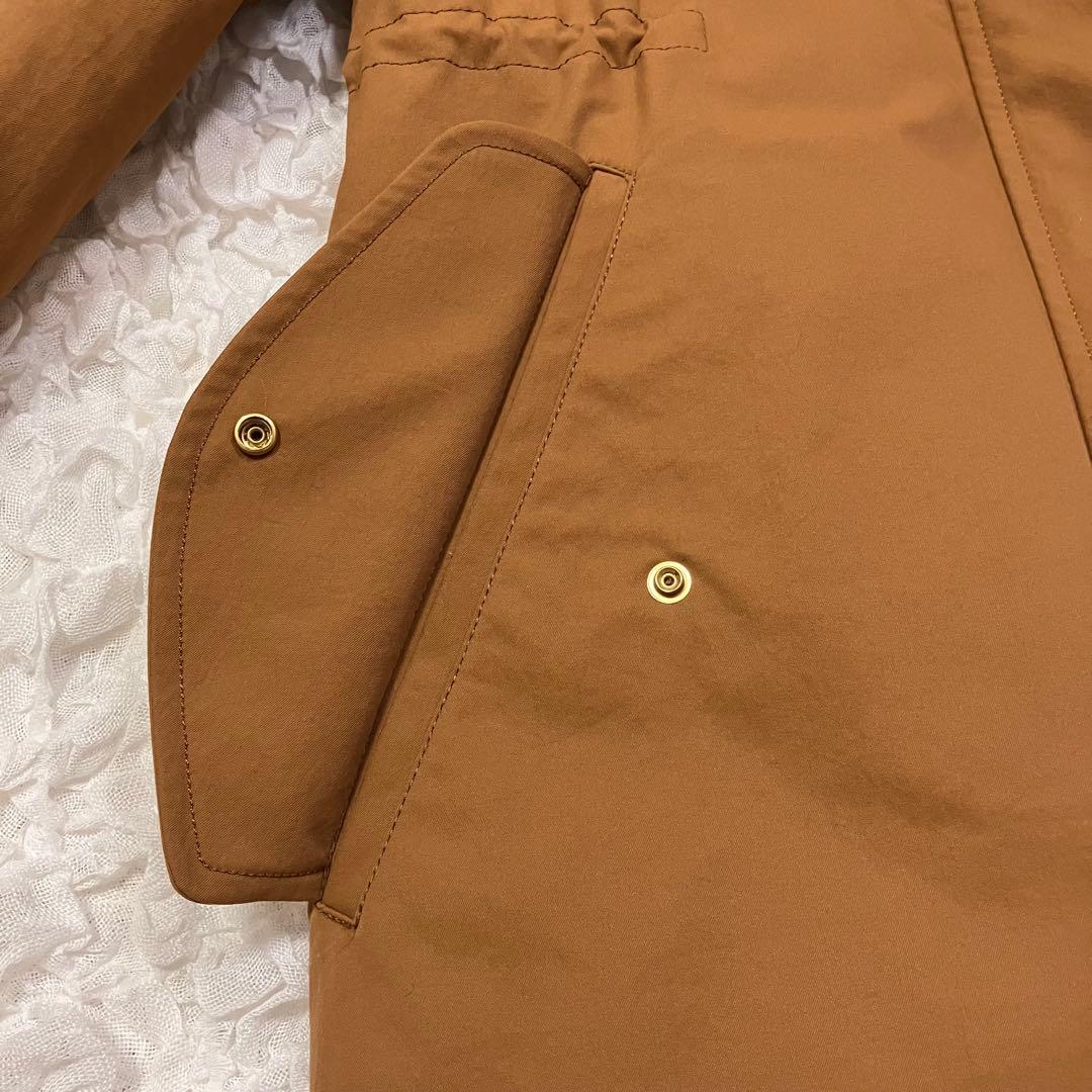 BRAHMIN ブラーミン＊フード付きブラウンモッズコート【38】　ライナー付き