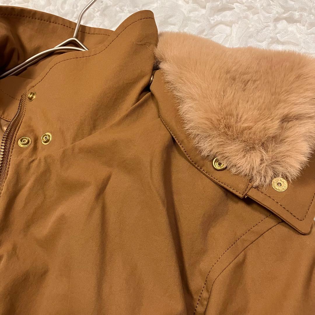 BRAHMIN ブラーミン＊フード付きブラウンモッズコート【38】　ライナー付き