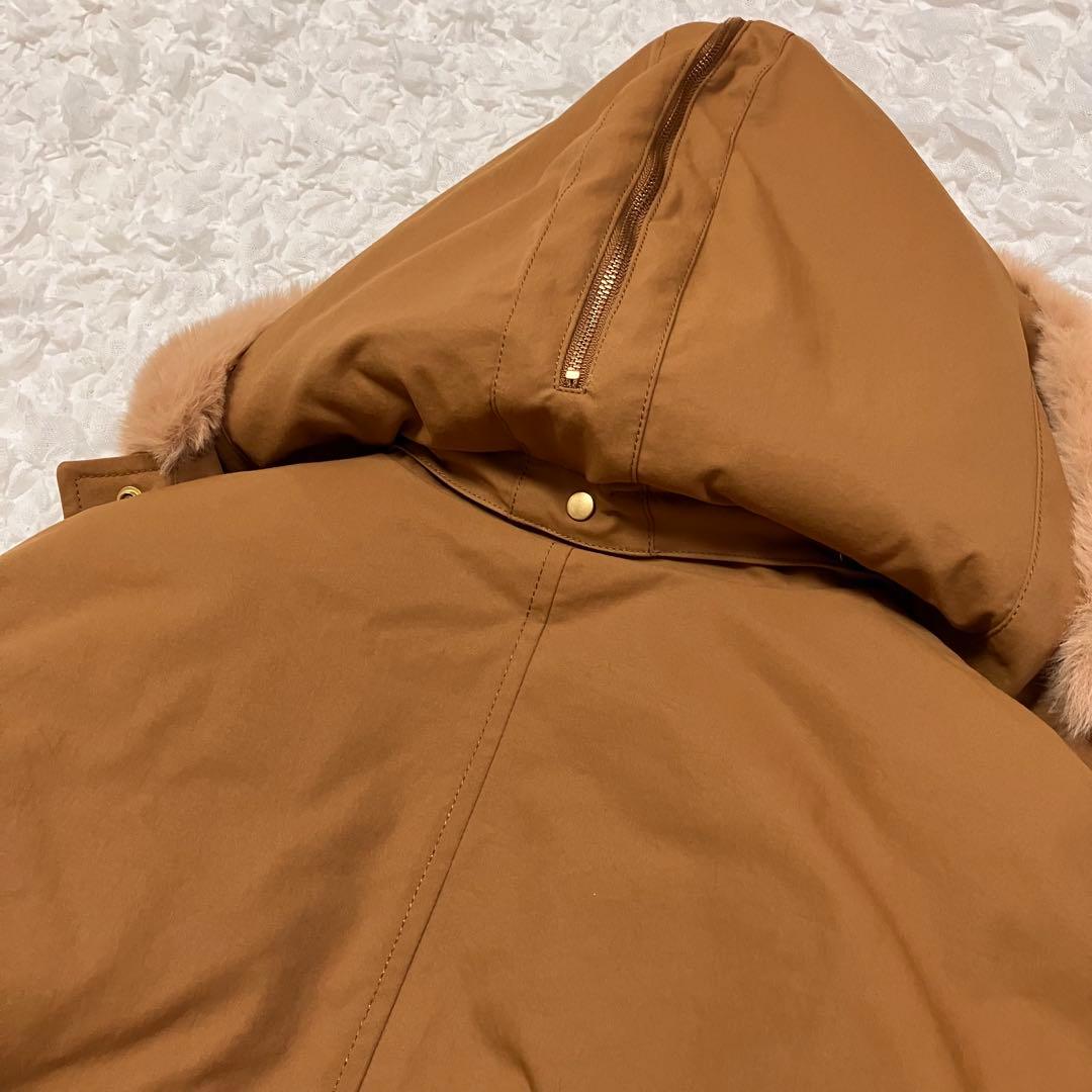 BRAHMIN ブラーミン＊フード付きブラウンモッズコート【38】　ライナー付き