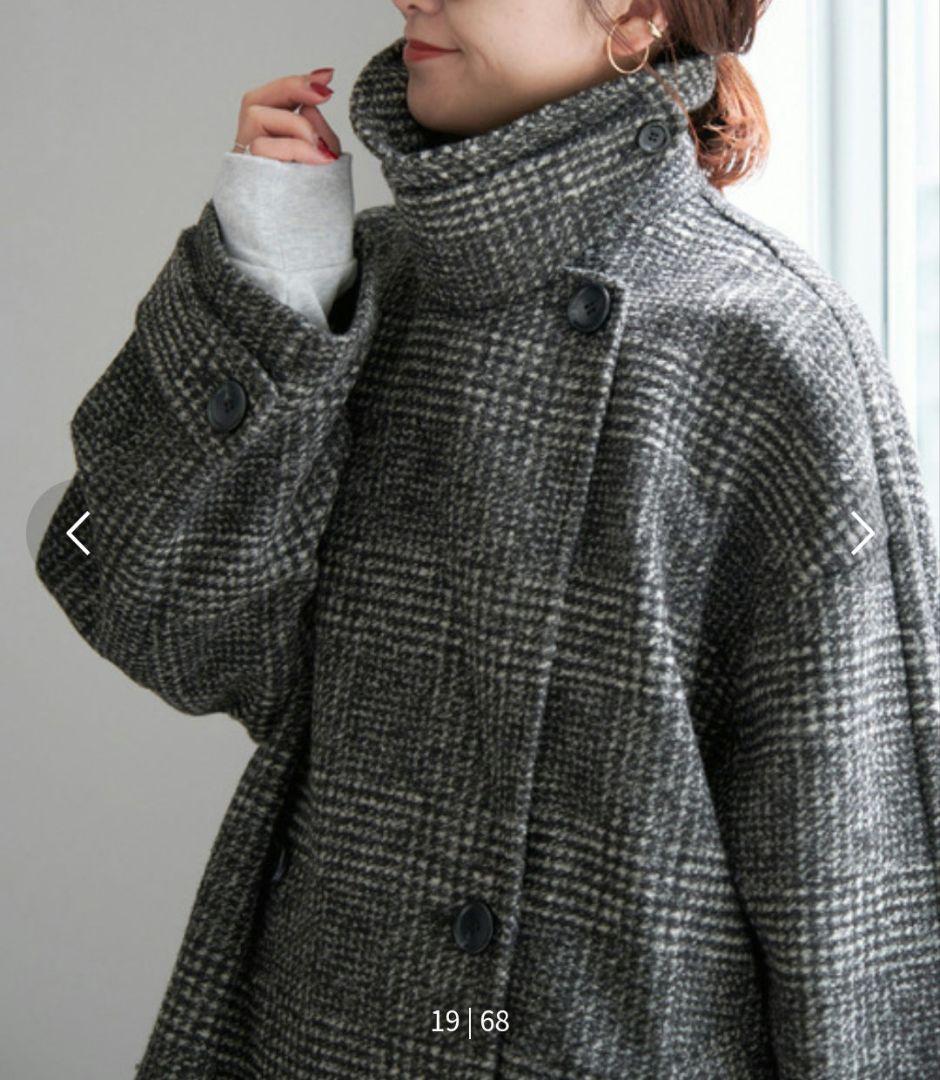 スピックアンドスパン　Wスライバーチェックハーフコート