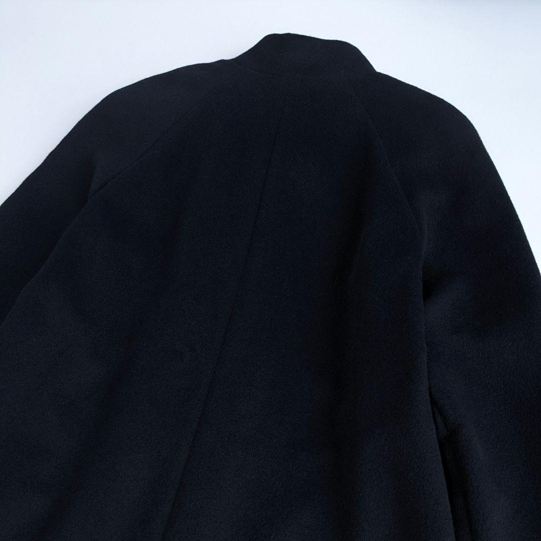 美品 SOIR PERLE ウールアンゴラコート L ブラックフォーマル