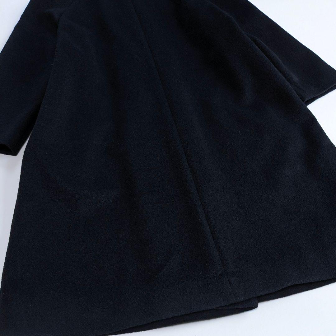 美品 SOIR PERLE ウールアンゴラコート L ブラックフォーマル