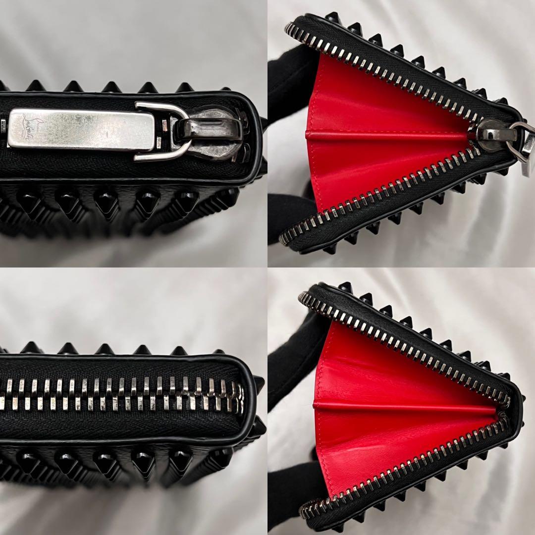 ◇極美品◇ルブタン　パネトーネ　スタッズ長財布　ラウンドジップ　オールブラック