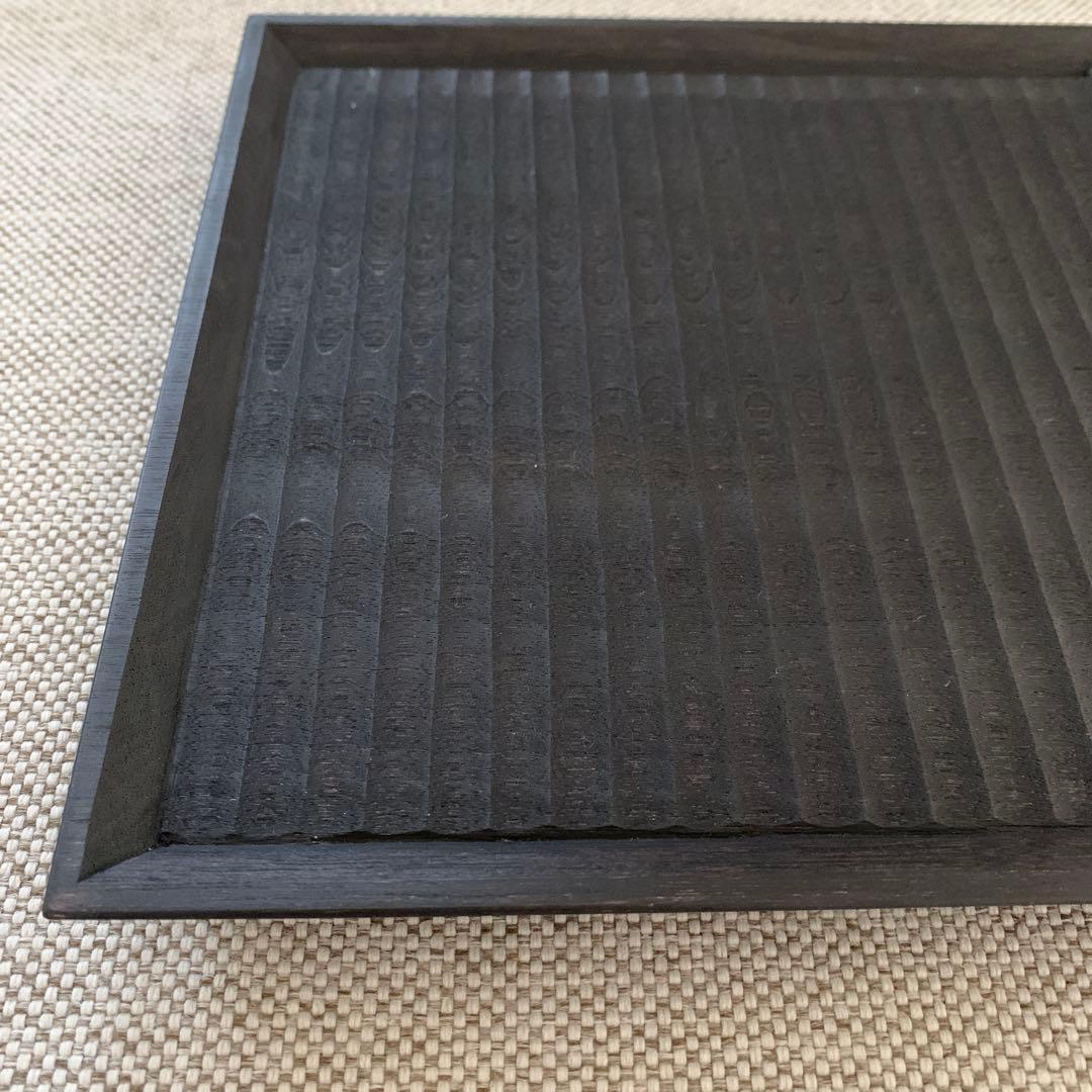 黒の木製トレイ 正方形　作家さん