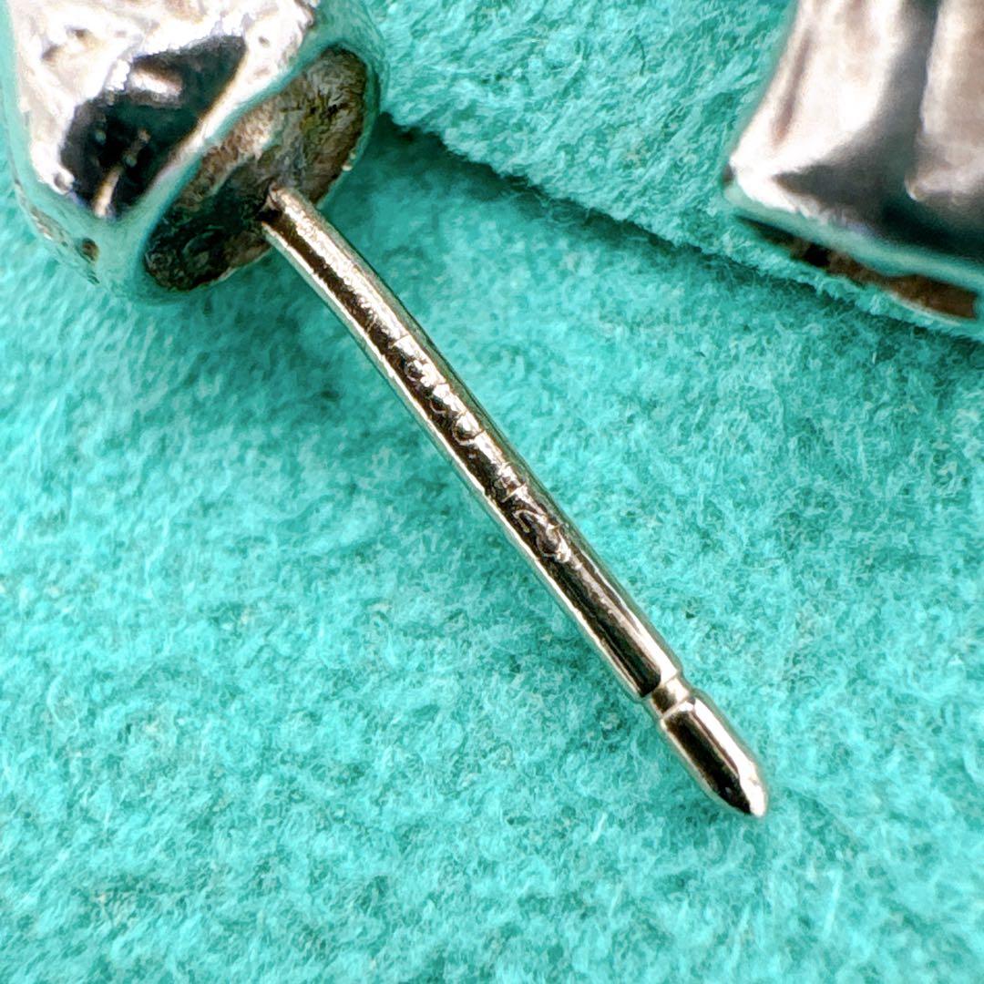 美品 オールドティファニー バンブー スモール ピアス キャッチ社外品 シルバー