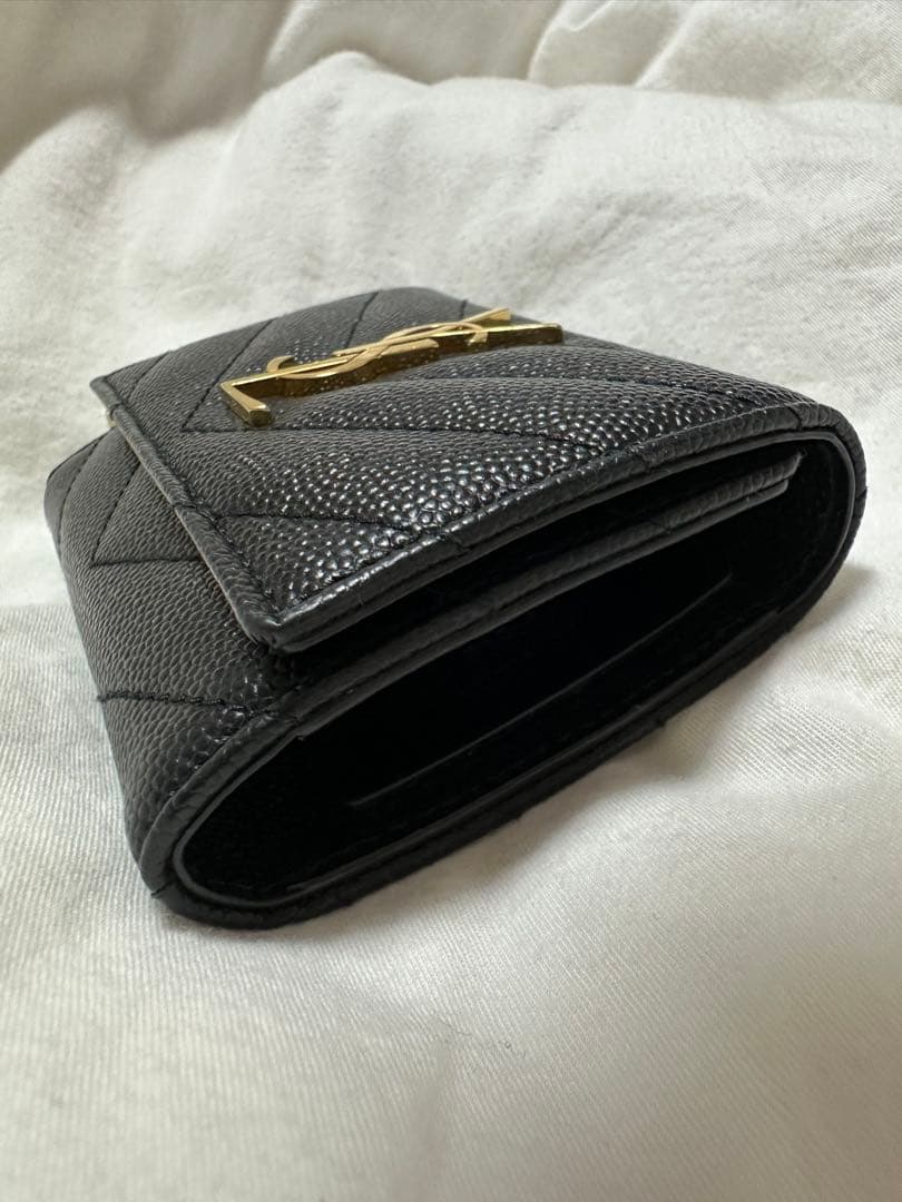 SAINT LAURENT ブラックキーケース YSLロゴ