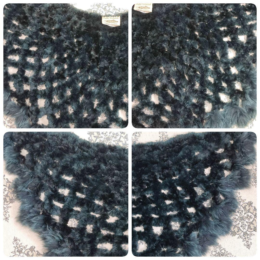 美品　Paula Lishman　ケープ　ビーバー×フォックス　ダークグリーン