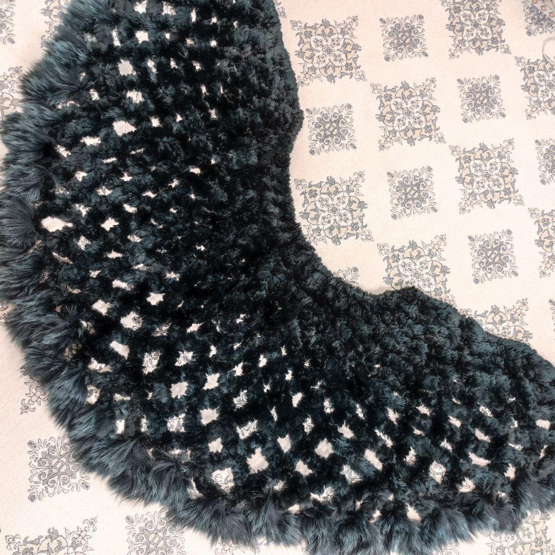 美品　Paula Lishman　ケープ　ビーバー×フォックス　ダークグリーン