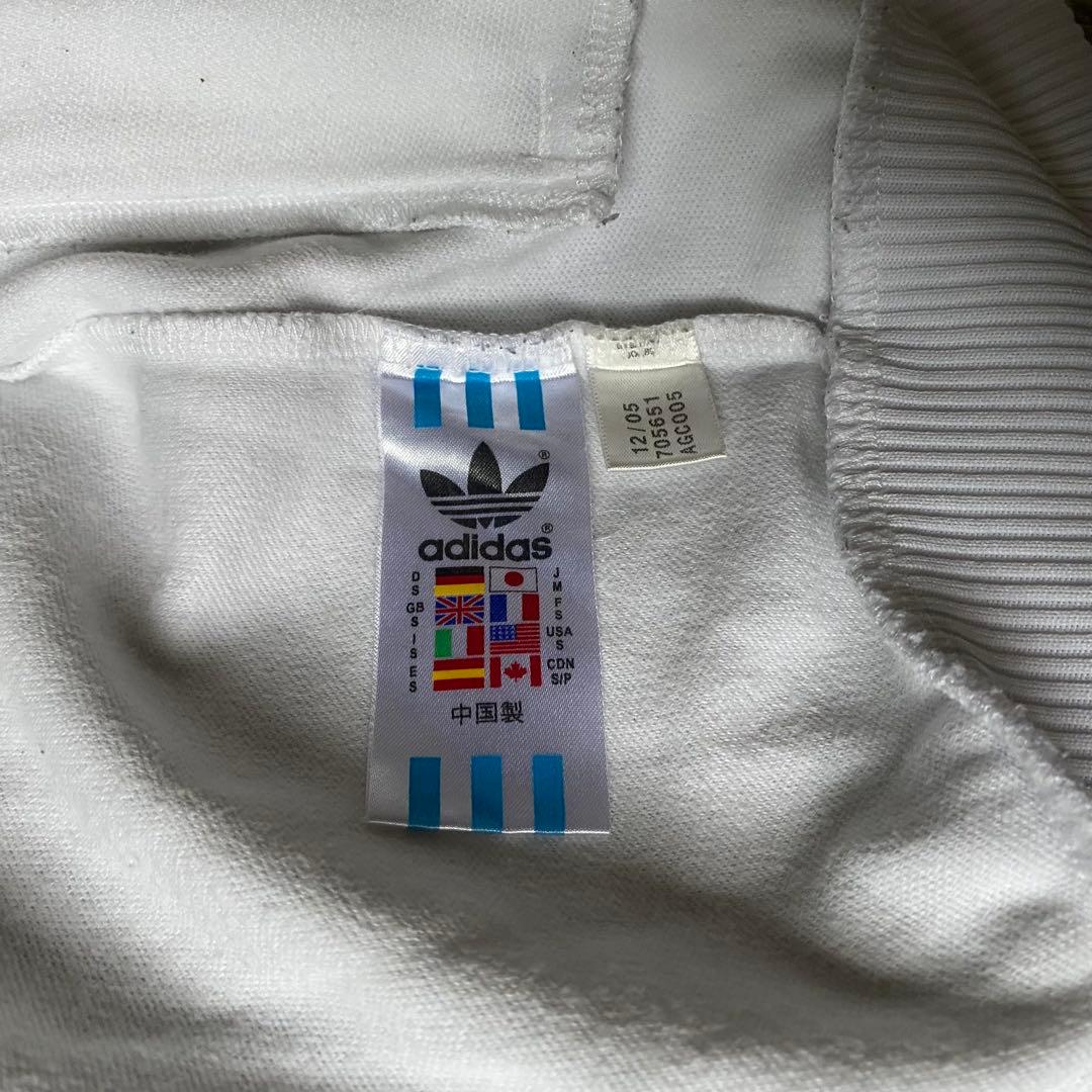 アディダス 白黒 ビンテージ トラックジャケット ジャージ 古着 メンズMサイズ