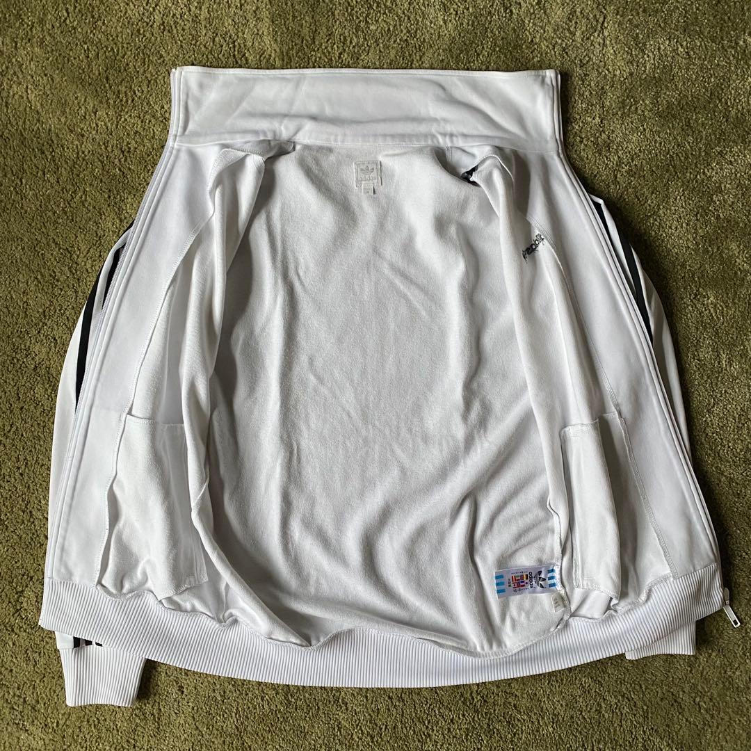 アディダス 白黒 ビンテージ トラックジャケット ジャージ 古着 メンズMサイズ