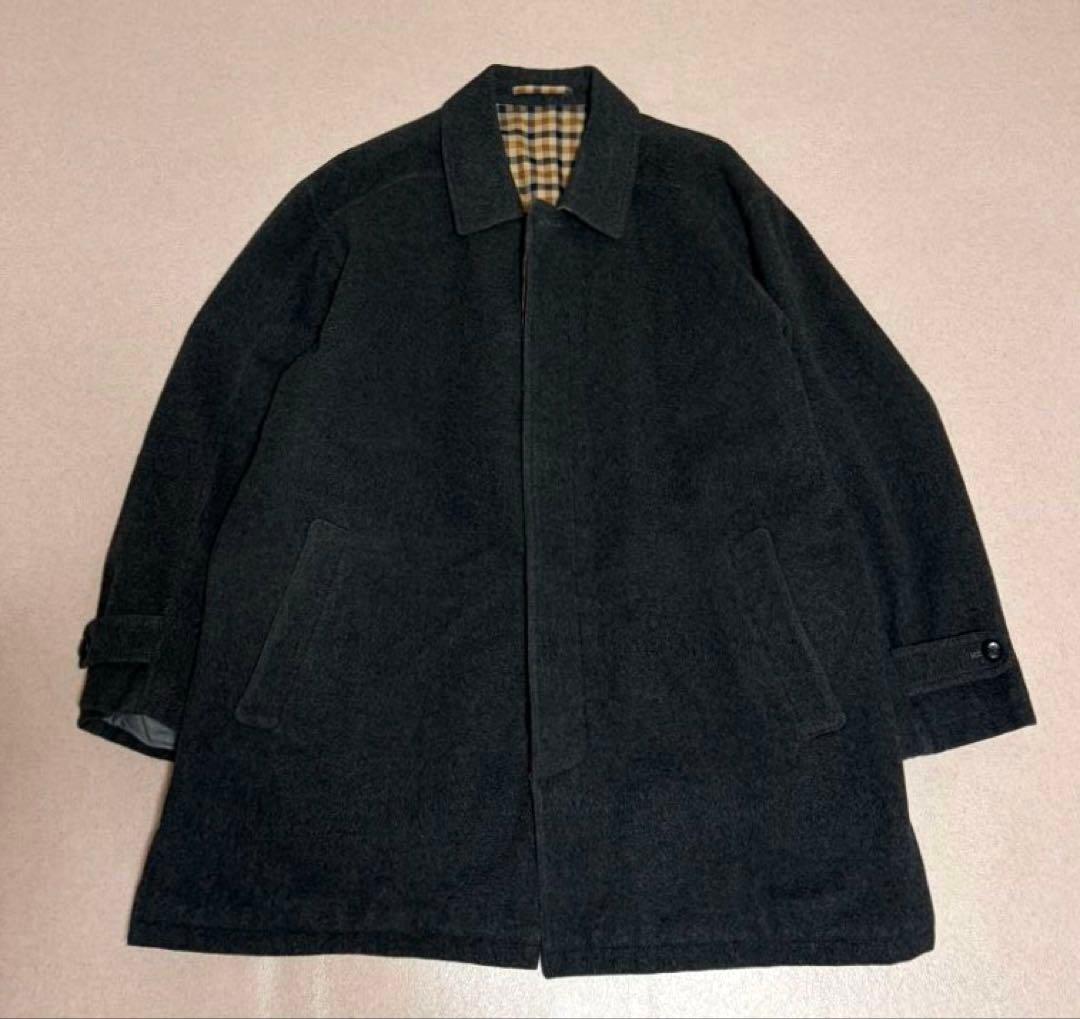 Aquascutumメルトンウール バルマカーンコート ステンカラーコート