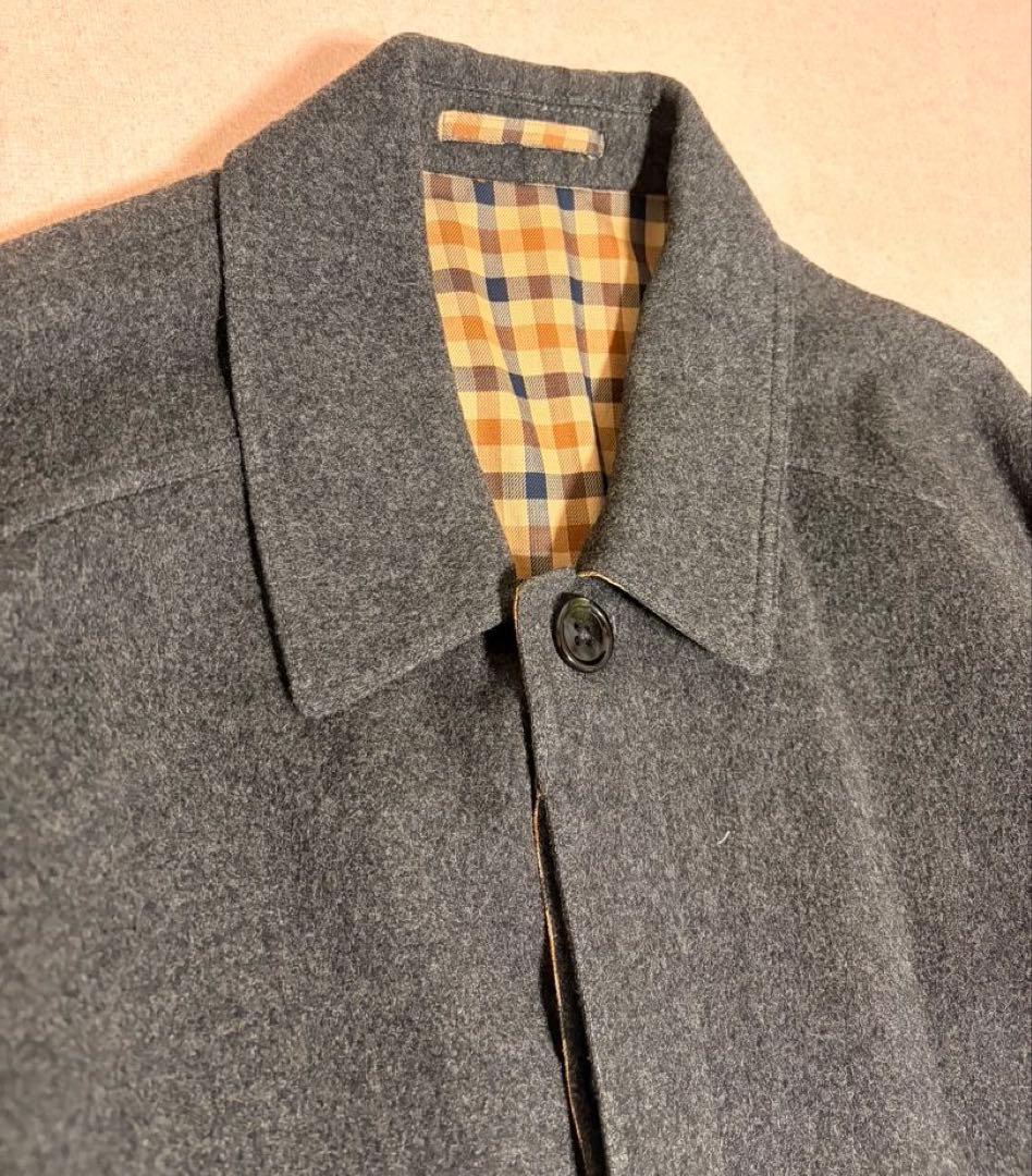 Aquascutumメルトンウール バルマカーンコート ステンカラーコート