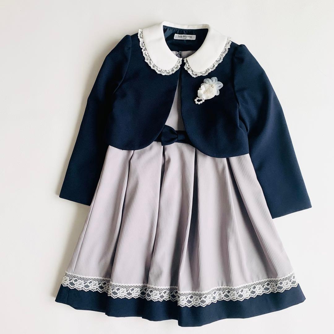 【極美品】サクラ フォーマルワンピース 120 入学式 卒園式 リボン フリル
