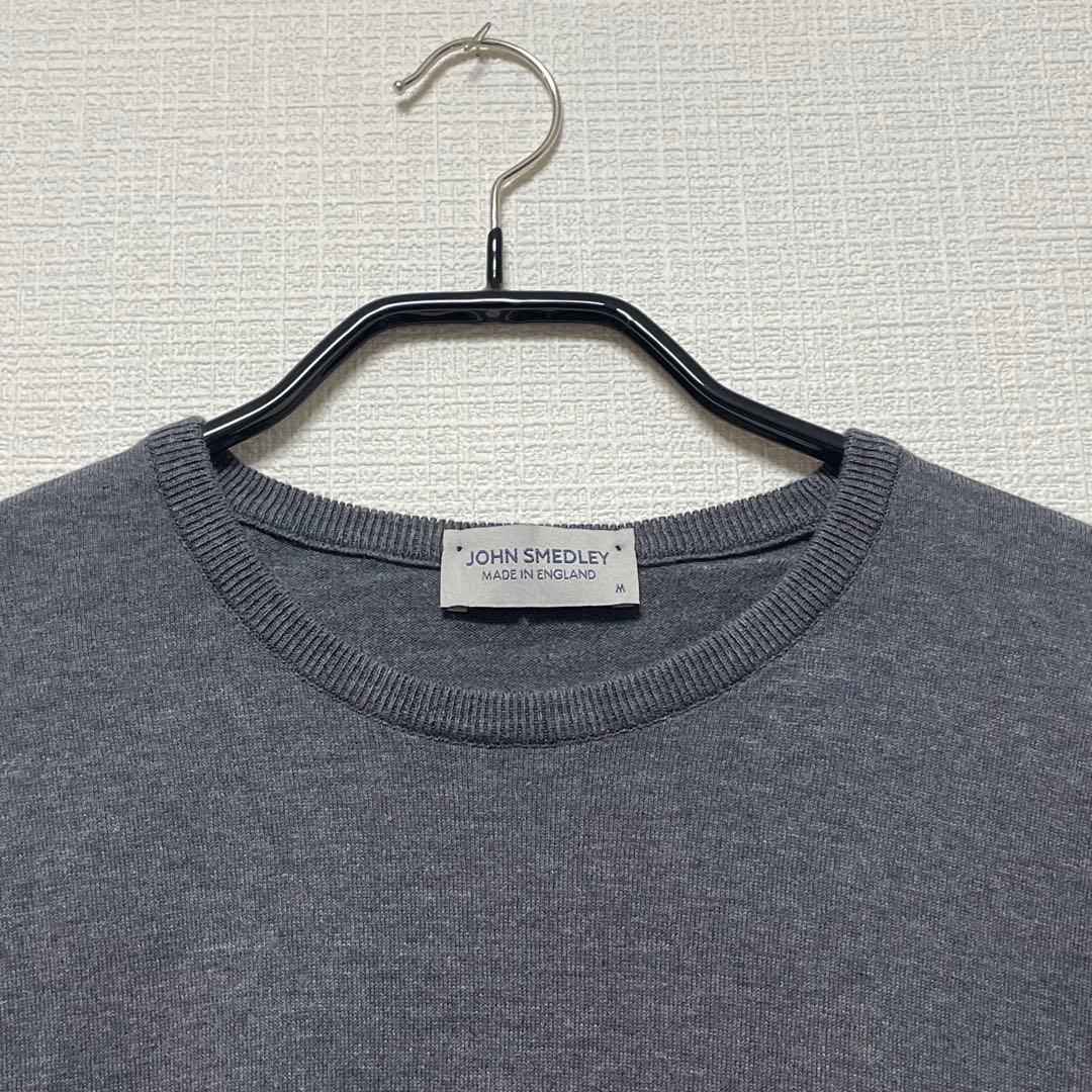 JOHN SMEDLEY ジョンスメドレー ハイゲージ　グレー　M コットン