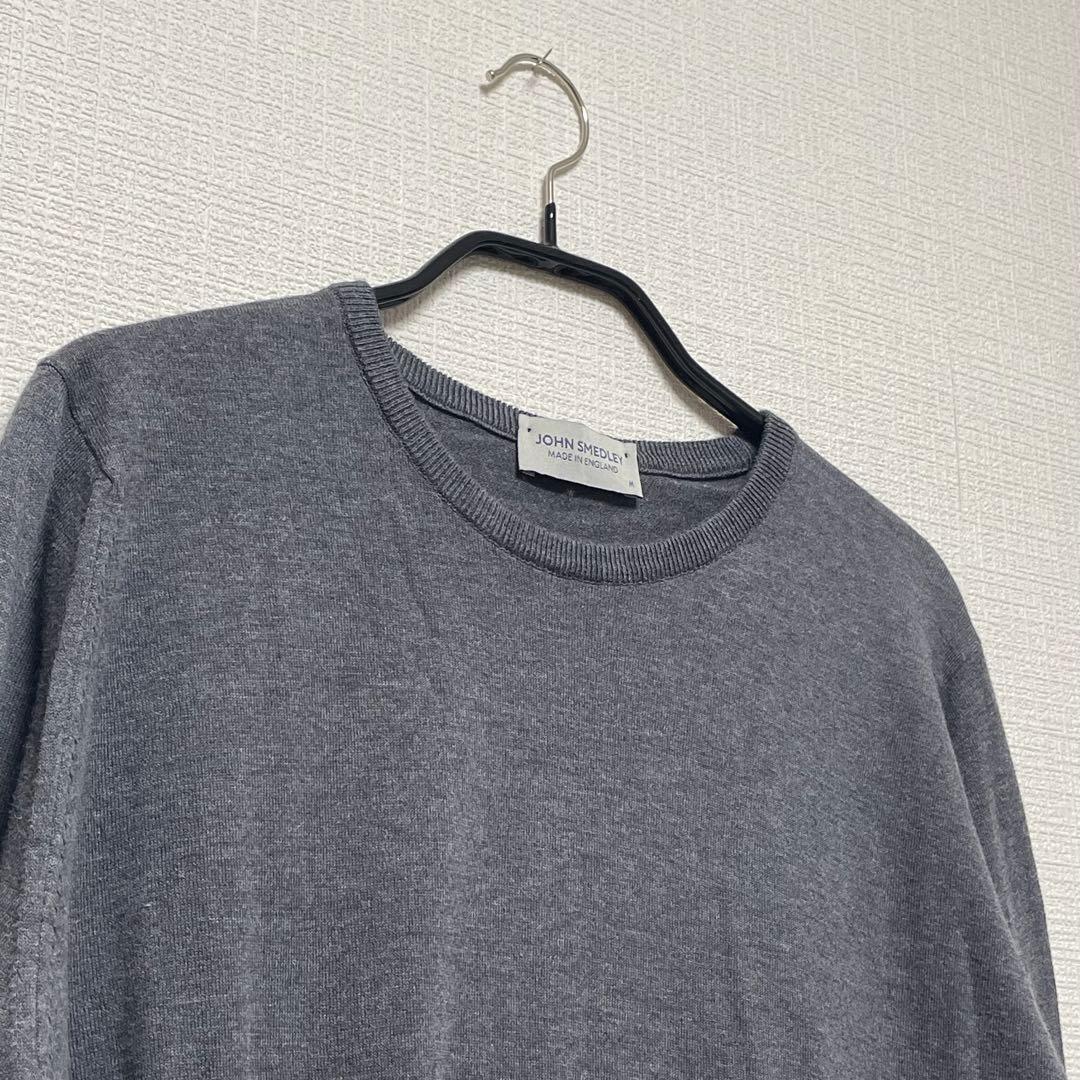 JOHN SMEDLEY ジョンスメドレー ハイゲージ　グレー　M コットン