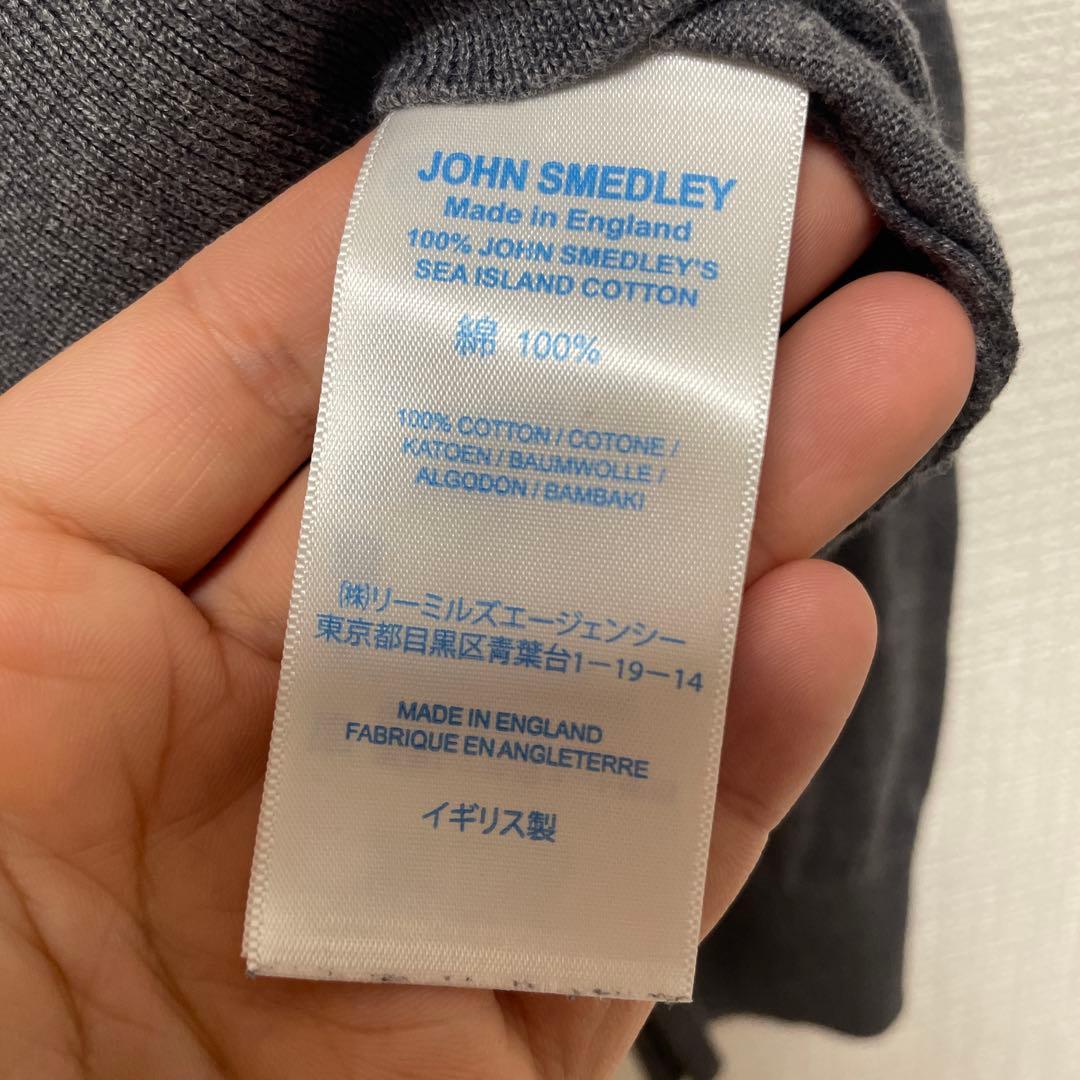 JOHN SMEDLEY ジョンスメドレー ハイゲージ　グレー　M コットン