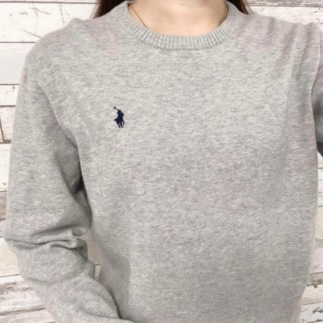 ✨️レア✨️ POLO ラルフローレン 薄手ニット セーター グレー