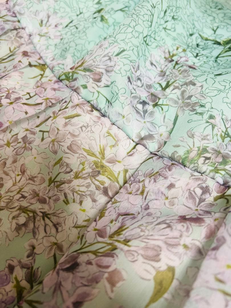 大幅お値下げ！ローズティアラ花柄ミントグリーン半袖ワンピース42サイズ新品