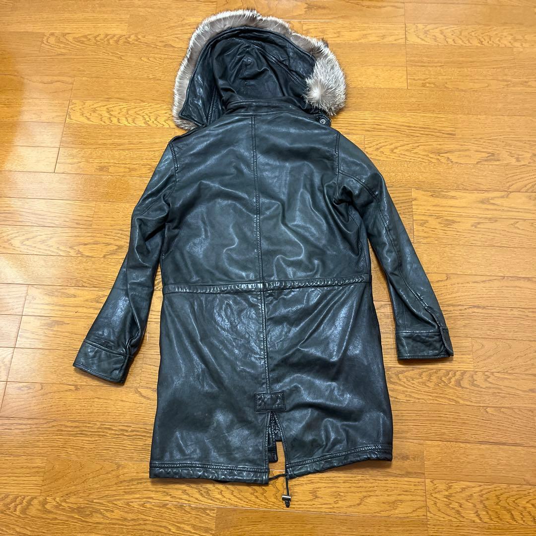 LUVA TRAM リアルフォックスファー レザーモッズコート ファー付き